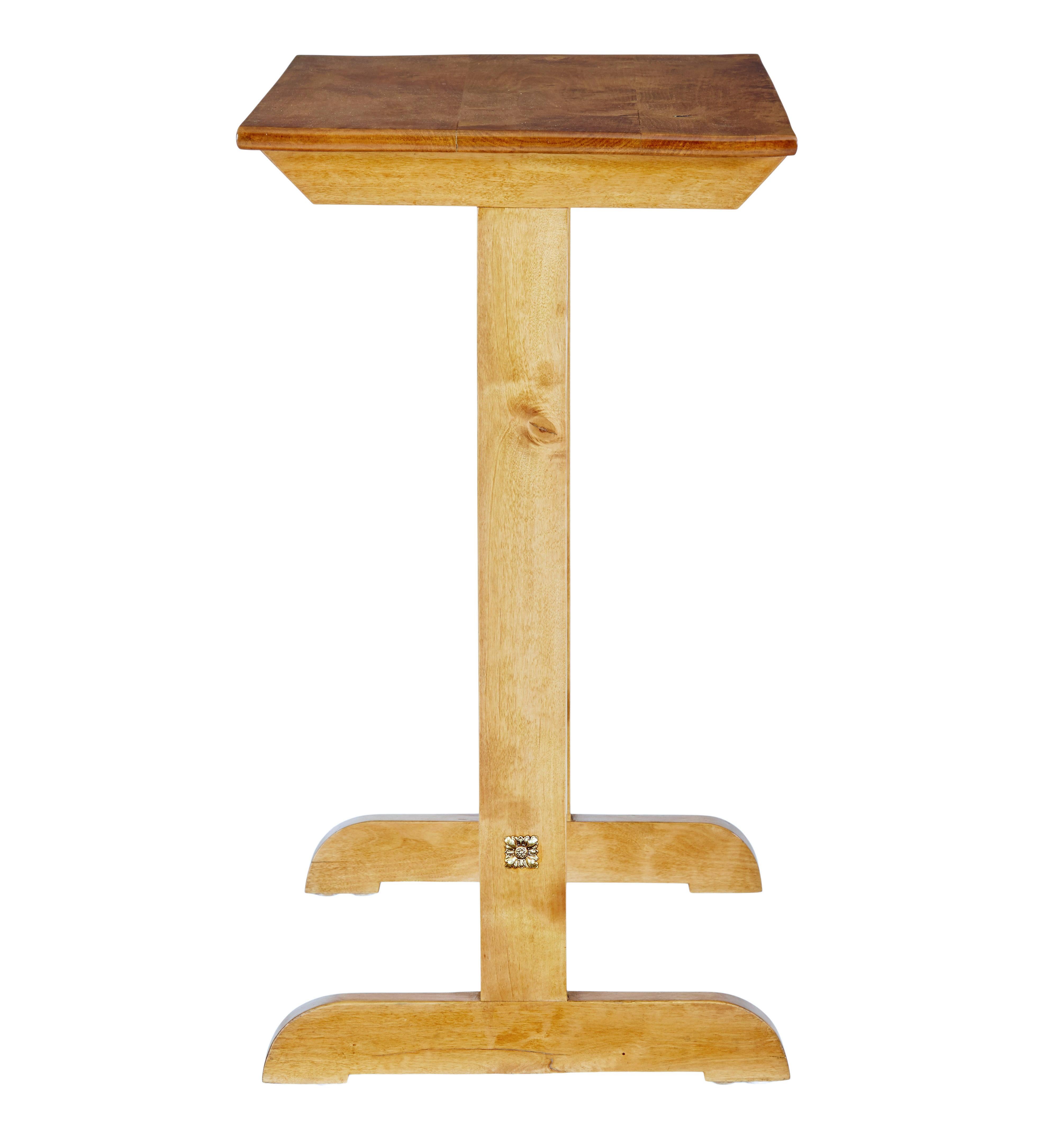 Hand-Crafted Swedish early 20th century birch side table For Sale
