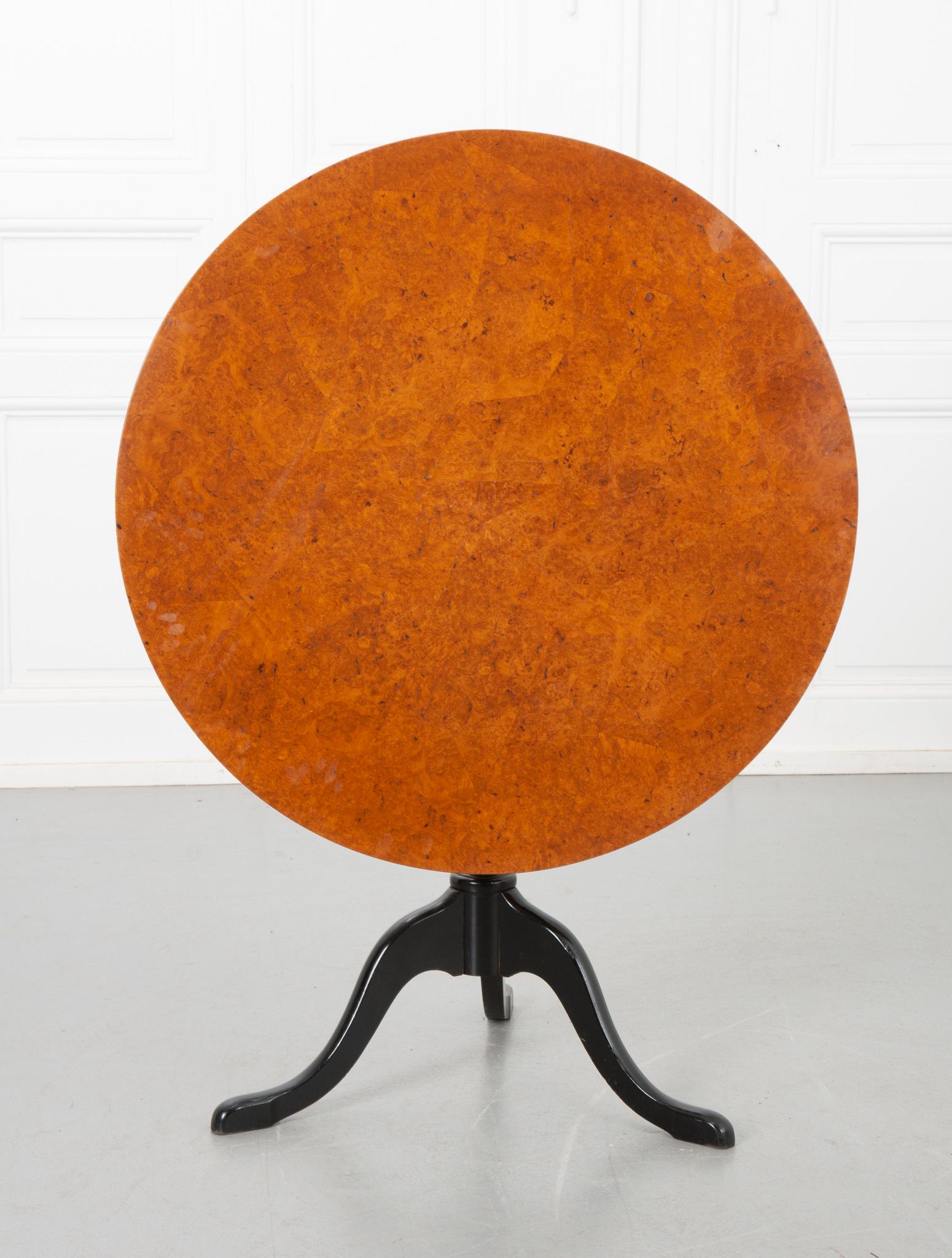 Swedish Early 20th Century Birch Tilt Top Table   For Sale 4