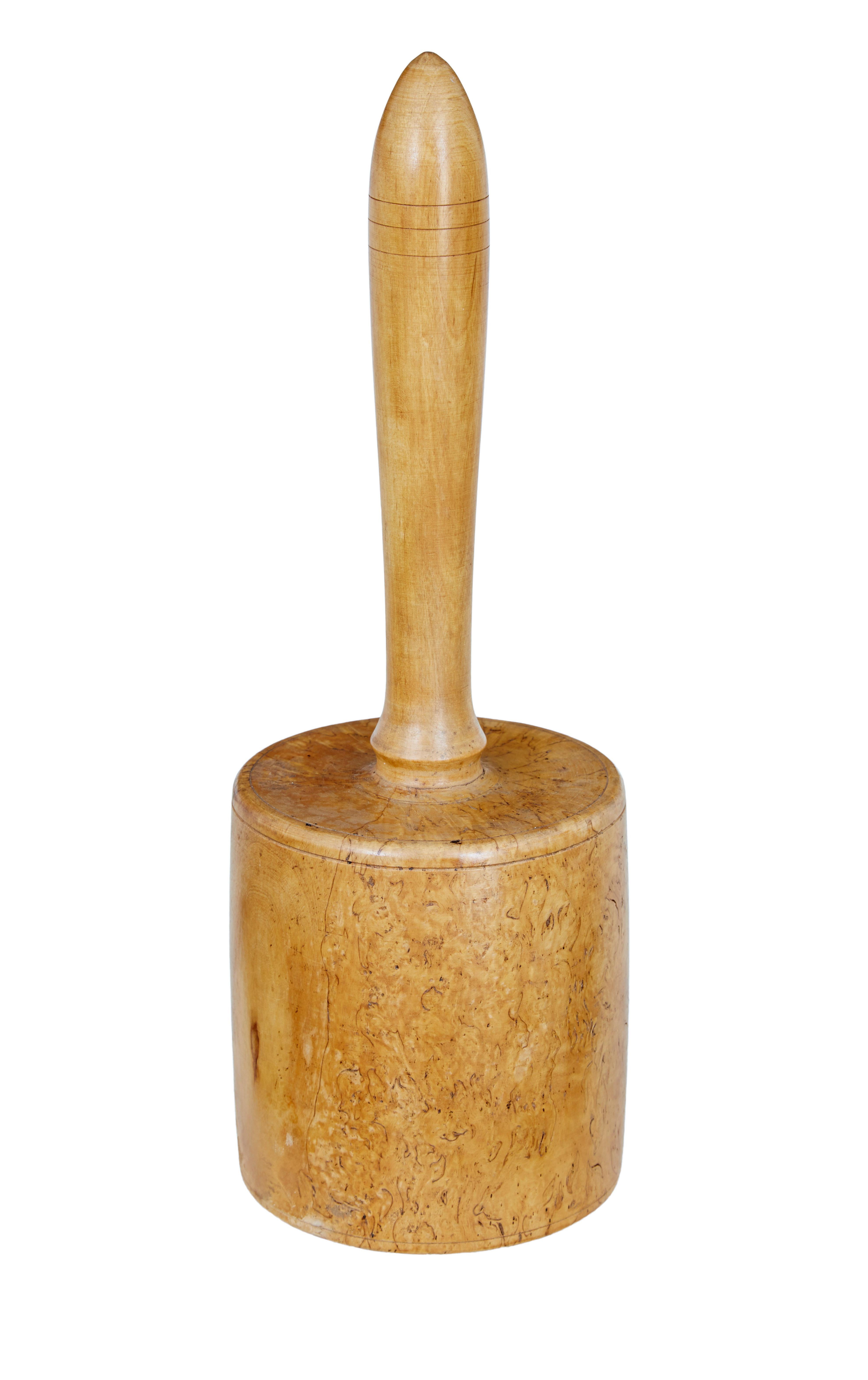 Empire Revival Swedish early 20th century solid burr birch mallet For Sale