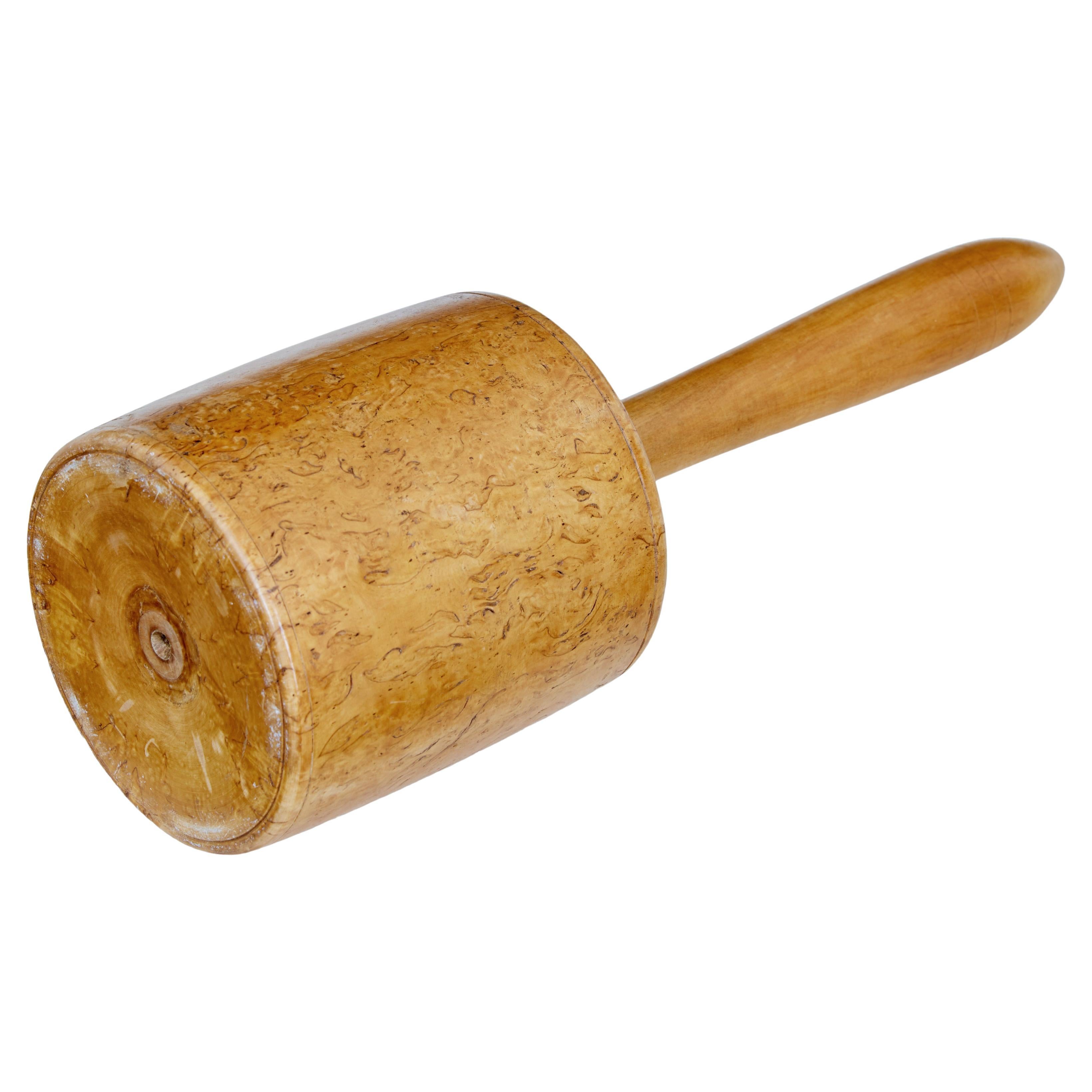 Swedish early 20th century solid burr birch mallet