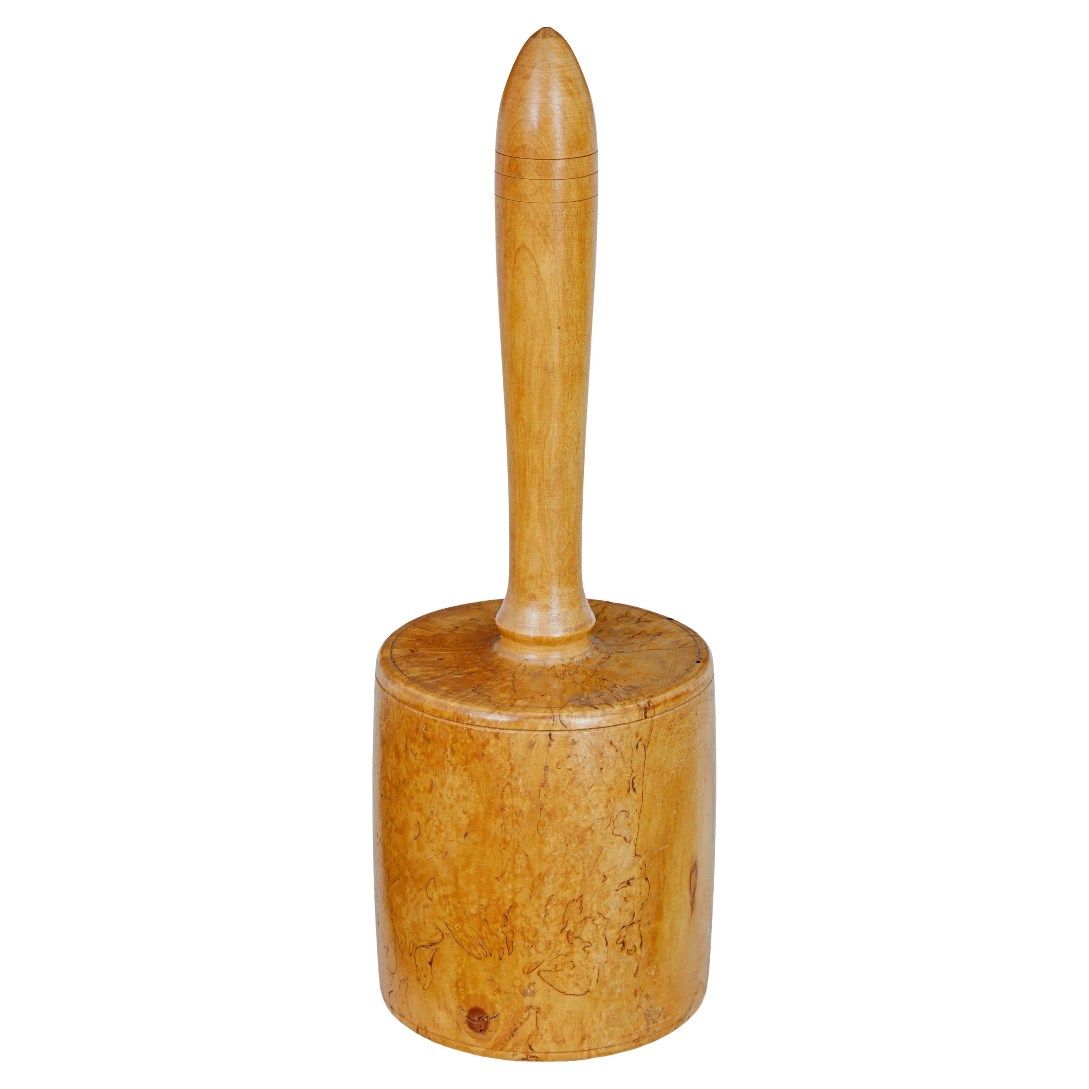 Swedish early 20th century solid burr birch mallet