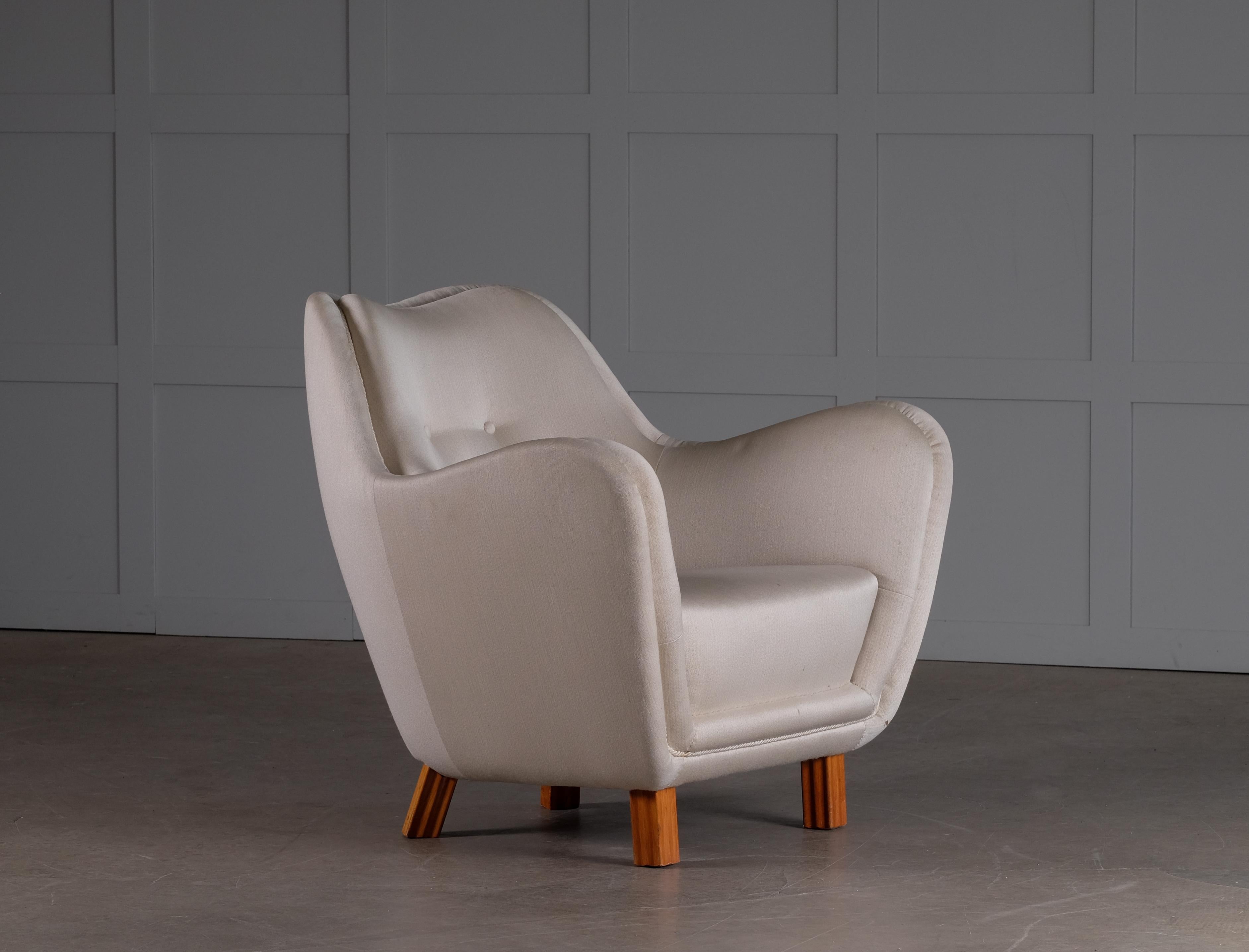 Fabric Swedish Easy Chair by Sten Wicén, 1950s For Sale