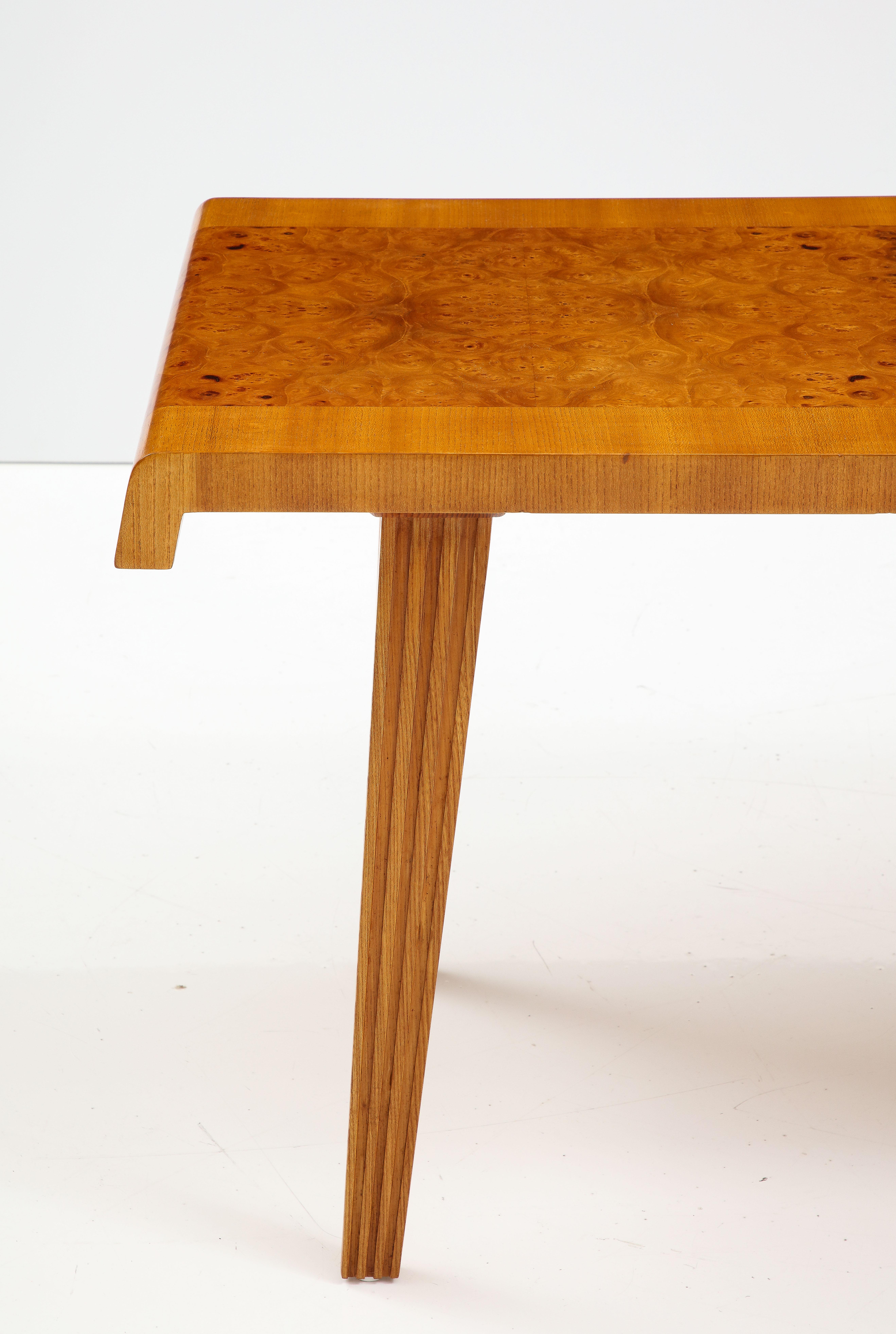 Scandinavian Modern Swedish Elm And Elm Root Table, Circa 1940s For Sale