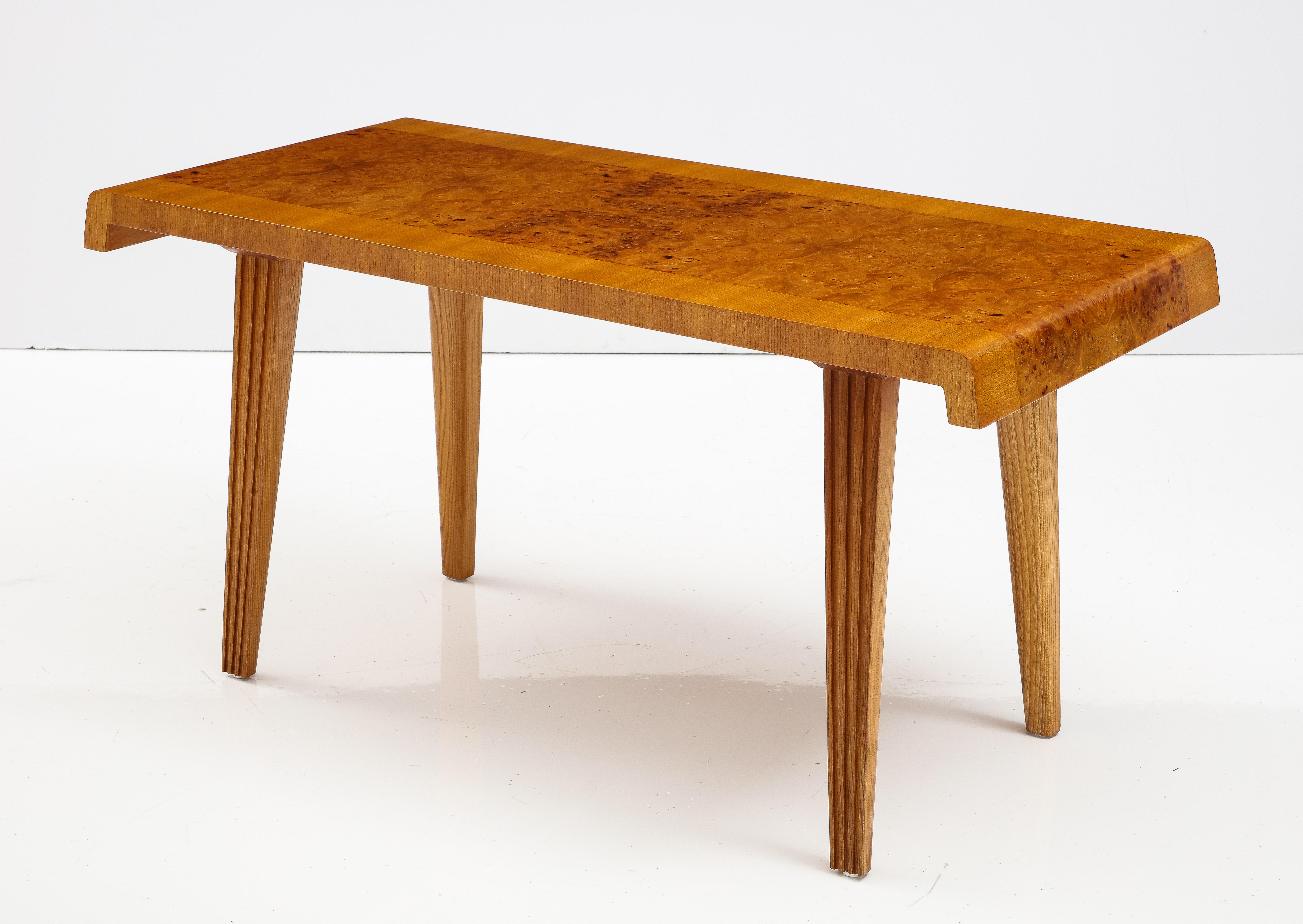 Mid-20th Century Swedish Elm And Elm Root Table, Circa 1940s For Sale