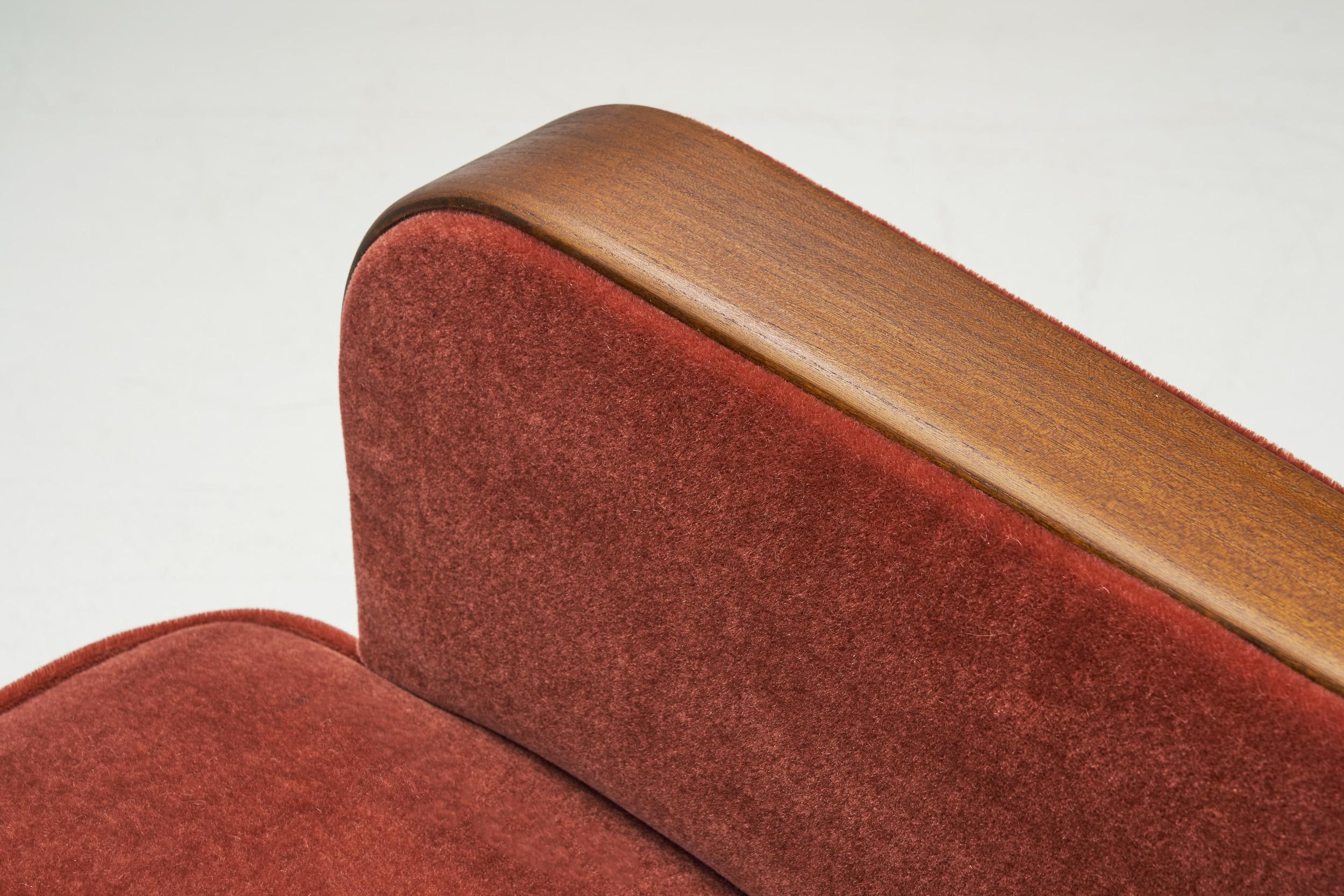 Swedish Elm Wood Art Deco Lounge Chairs, Sweden ca 1930s 5
