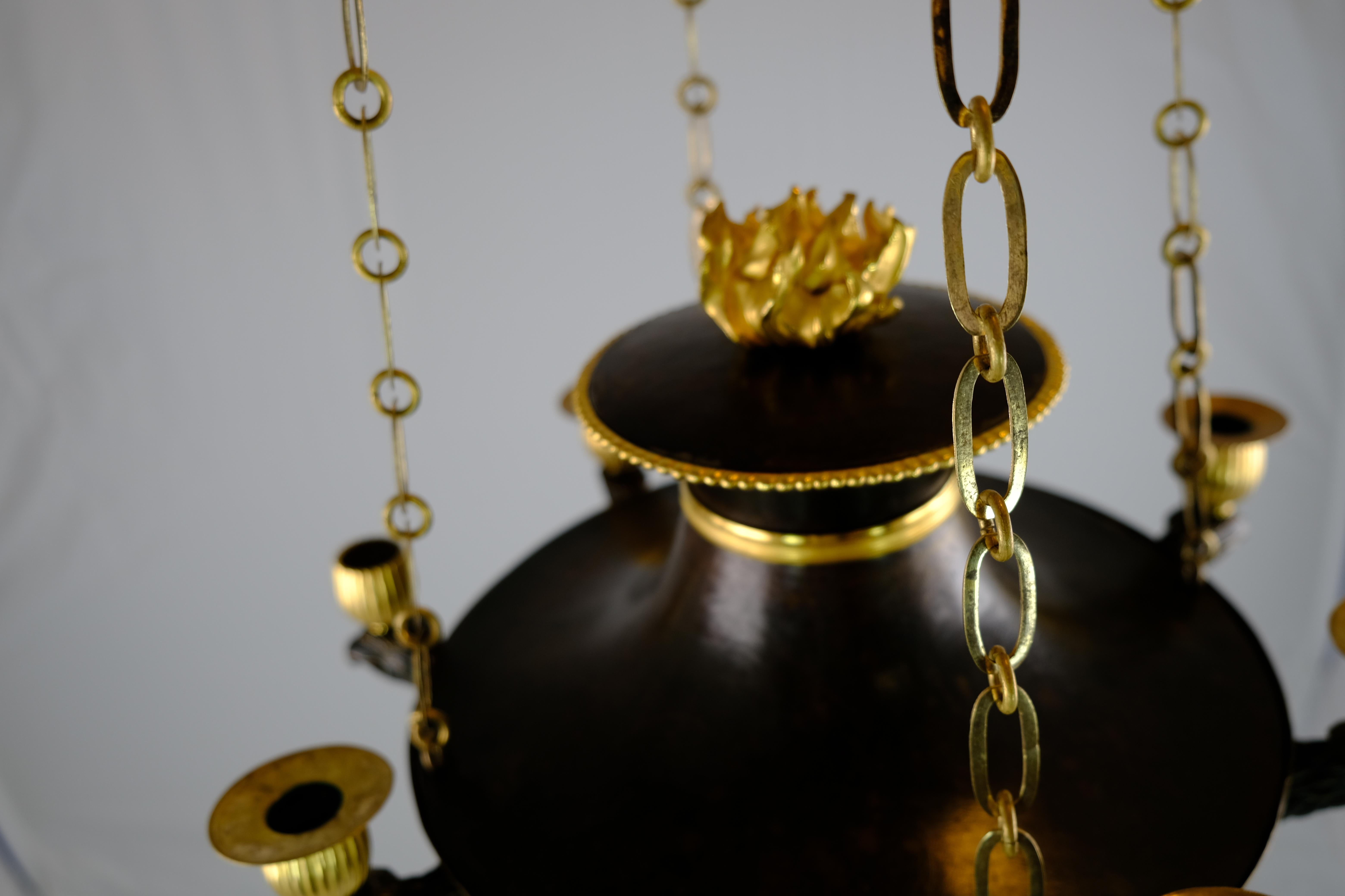 Swedish Empire 8-Light Chandelier Made ca 1810 In Good Condition In Stockholm, SE