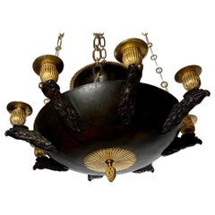 Antique Swedish Empire 8-Light Chandelier Made ca 1810