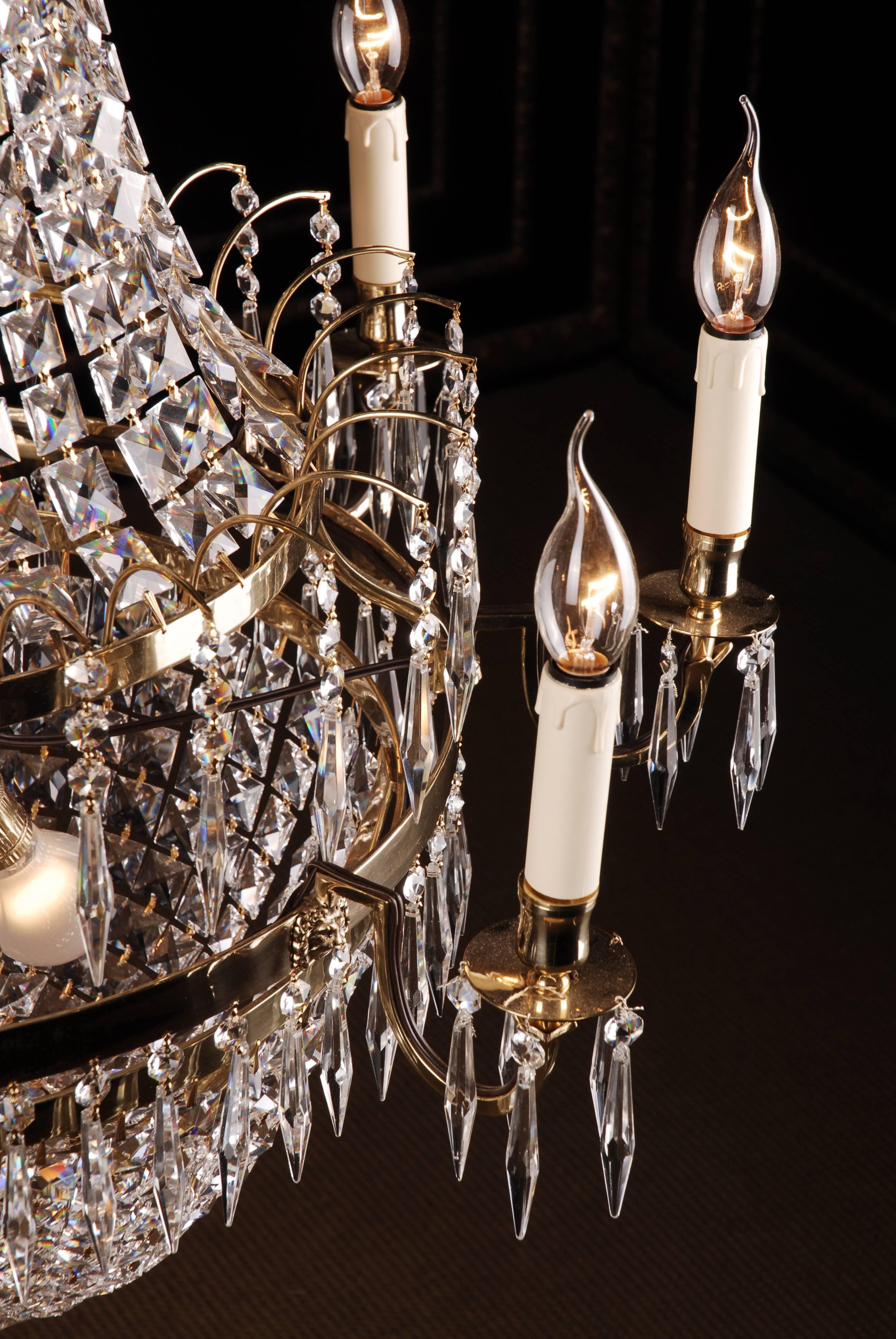 Swedish Empire Ceiling Chandelier in Classicist Style 2