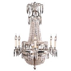 Vintage Swedish Empire Ceiling Chandelier in Classicist Style