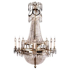 Swedish Empire Ceiling Chandelier in antique Classicist Style