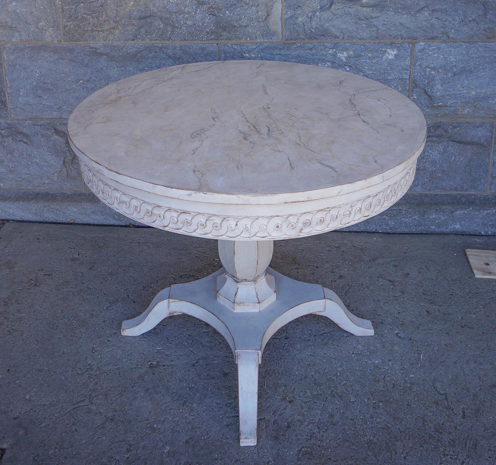 Hand-Carved Swedish Empire Center Table