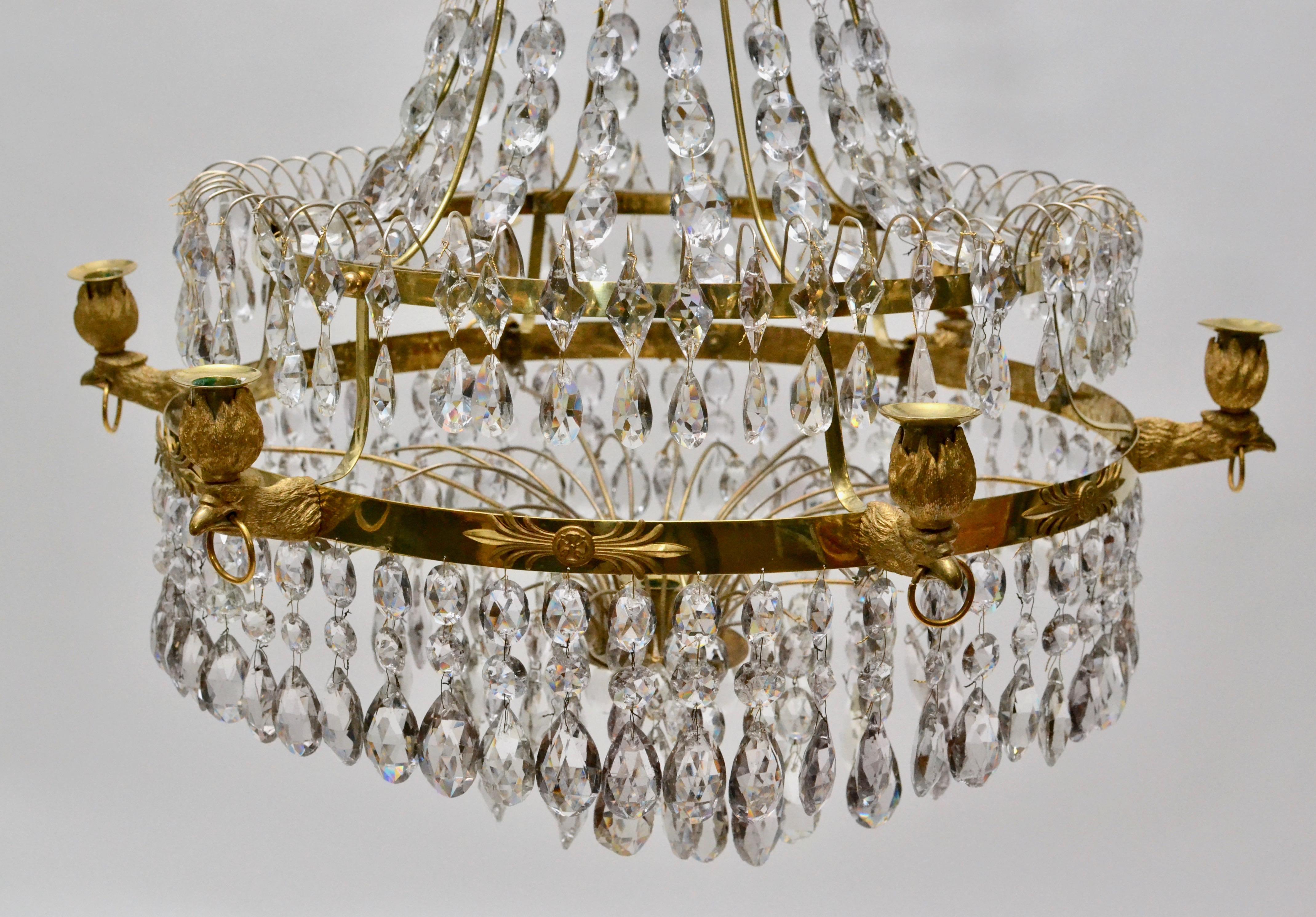 19th Century Swedish Empire Chandelier