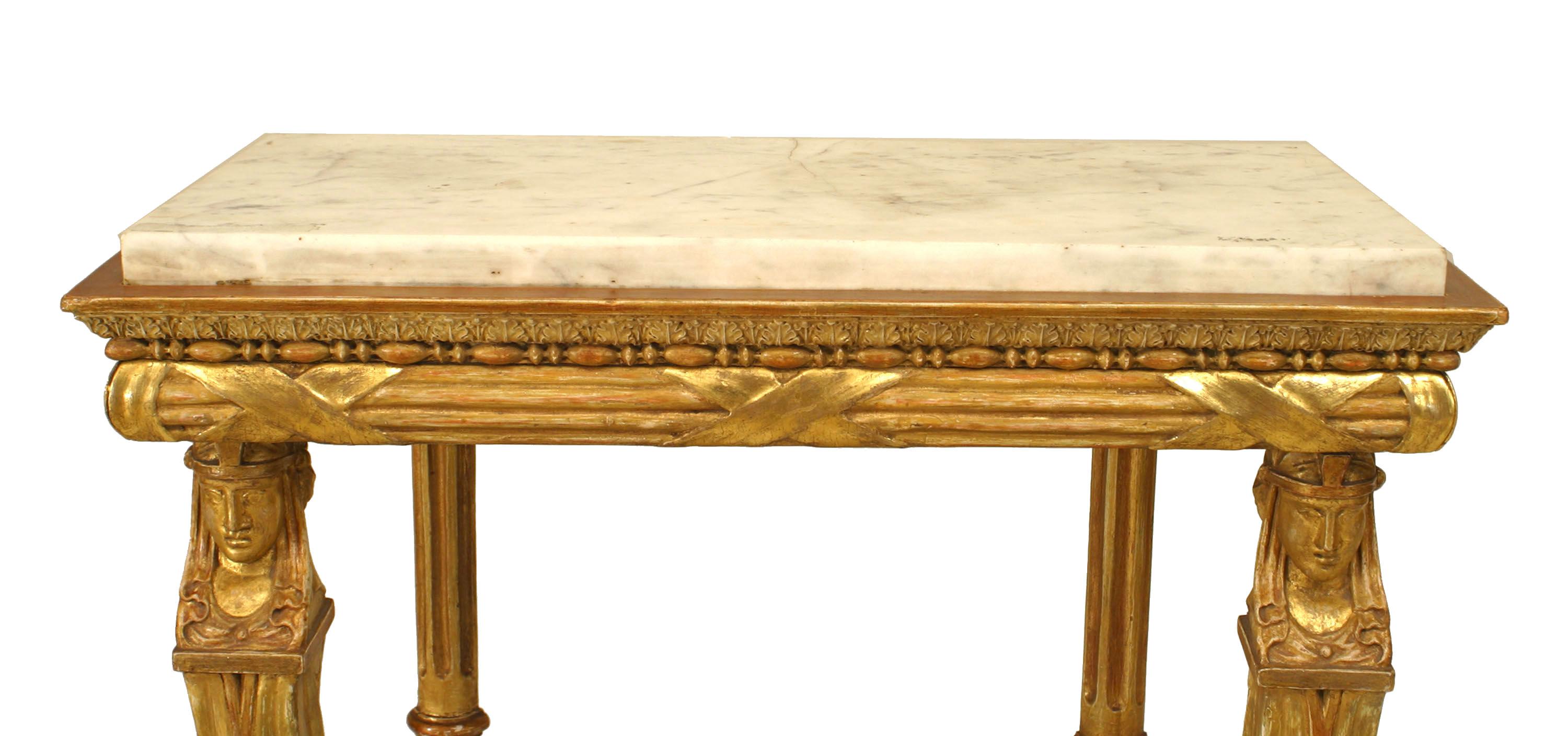 Swedish Empire Console Table With Egyptian Detail In Good Condition In New York, NY