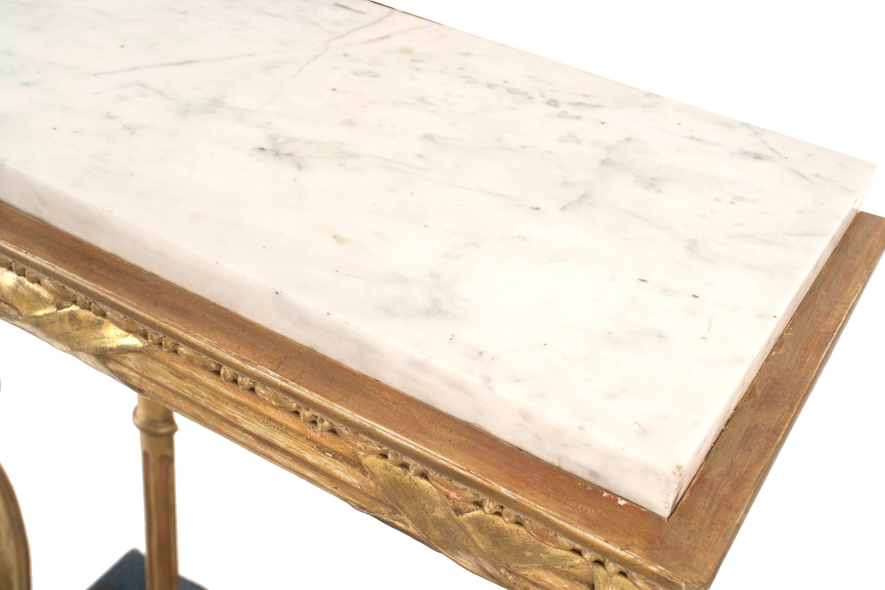 Marble Swedish Empire Console Table With Egyptian Detail