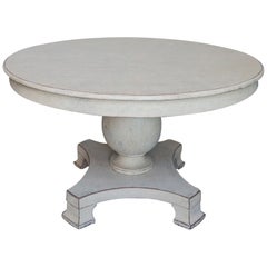 Antique Swedish Empire Dining Table with Pedestal Base