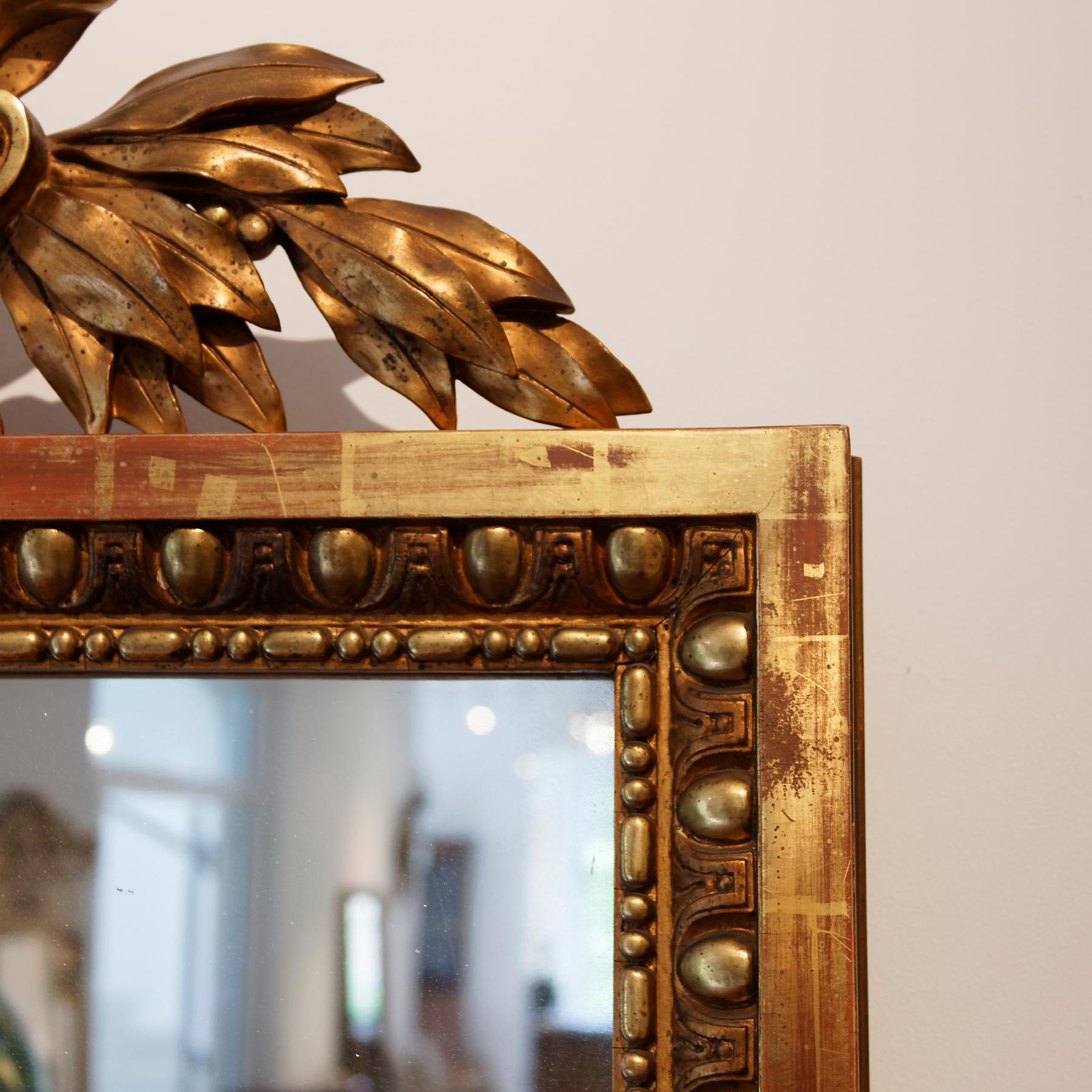 Brass Swedish Empire Early 19th Century Girandole Mirror For Sale