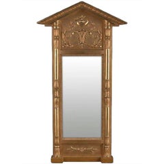 Swedish Empire Gilt Wood Mirror, Early 19th Century