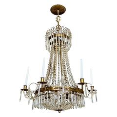 Lustre Empire suédois en cristal de style gustavien