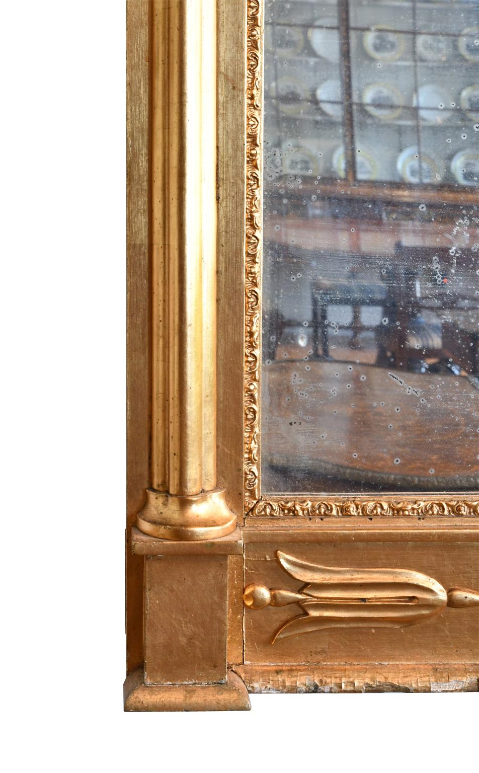 Hand-Carved Swedish Empire/ Karl Johan Rectangular Giltwood Mirror, circa 1820