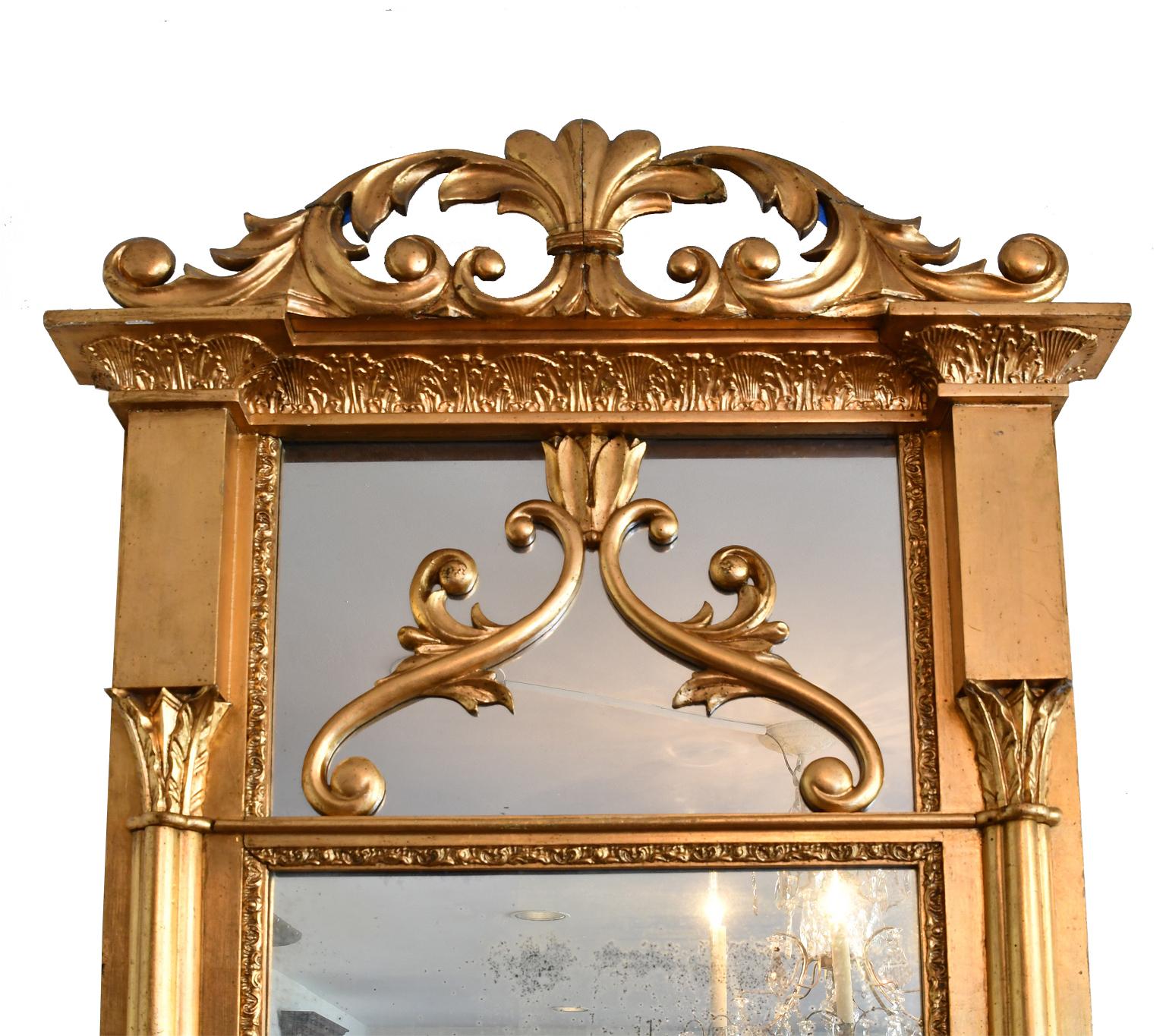 Early 19th Century Swedish Empire/ Karl Johan Rectangular Giltwood Mirror, circa 1820