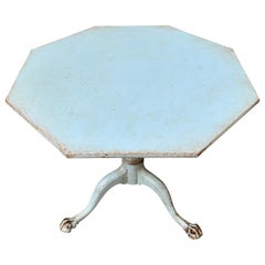 Swedish Empire Octagonal Drop-Leaf Light Blue Painted Table