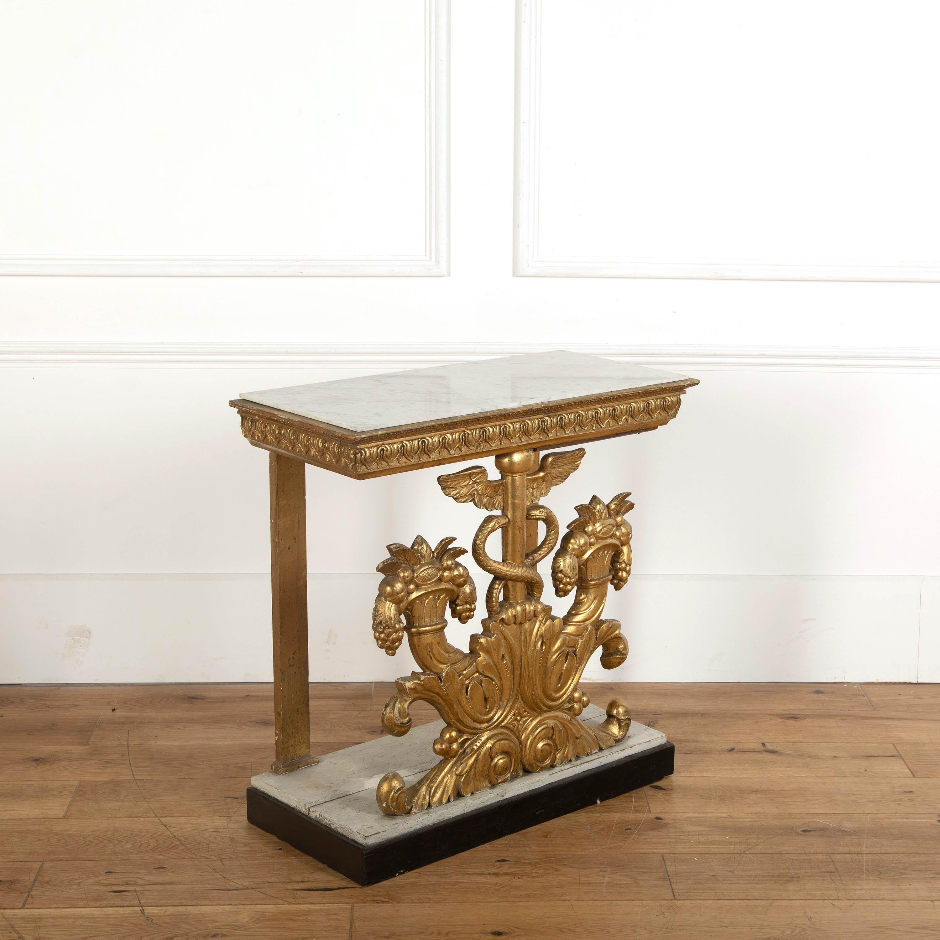 Swedish empire period console, circa 1800.