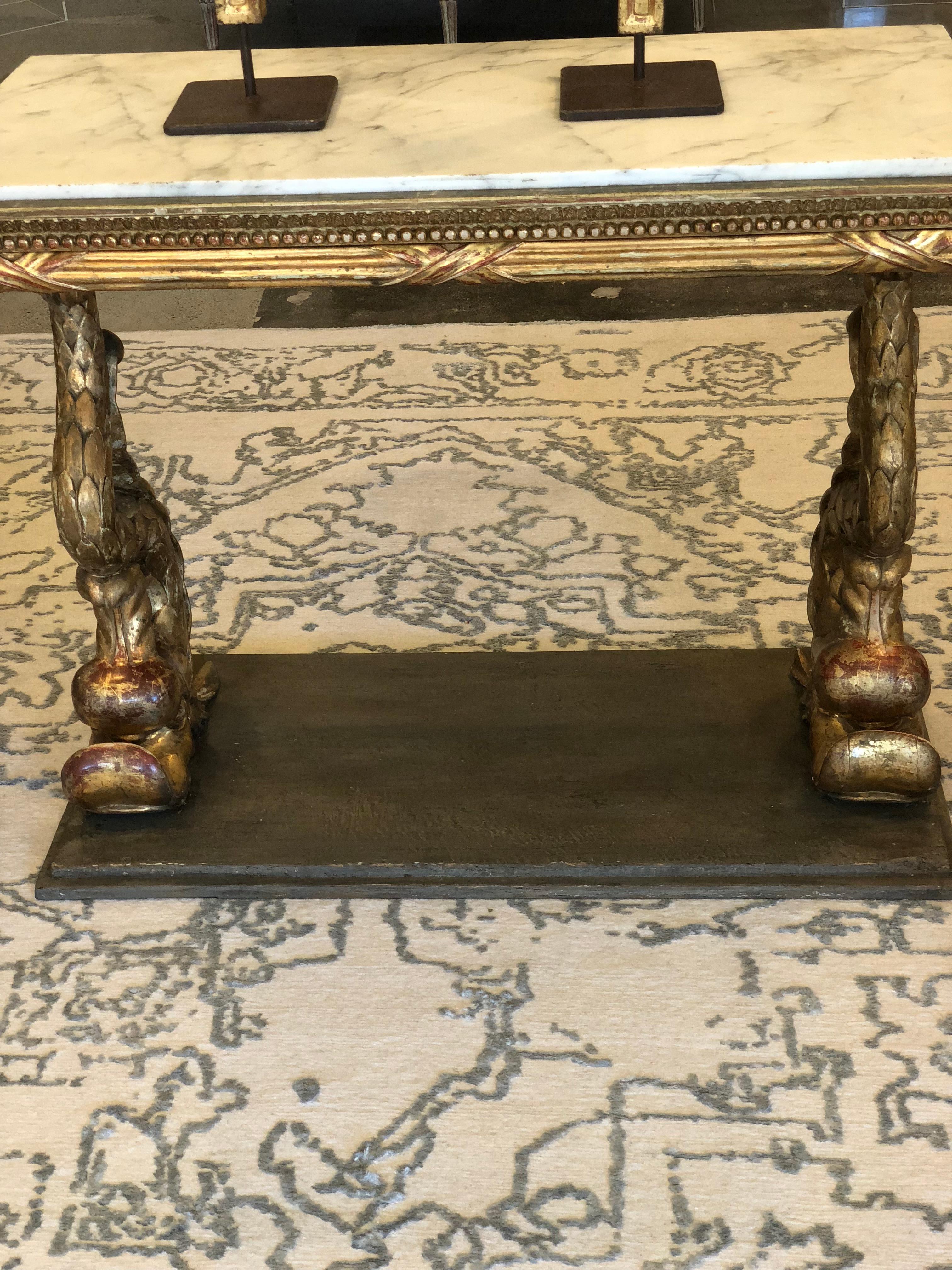 Swedish Empire Period Gilt Console In Good Condition For Sale In Corona del Mar, CA