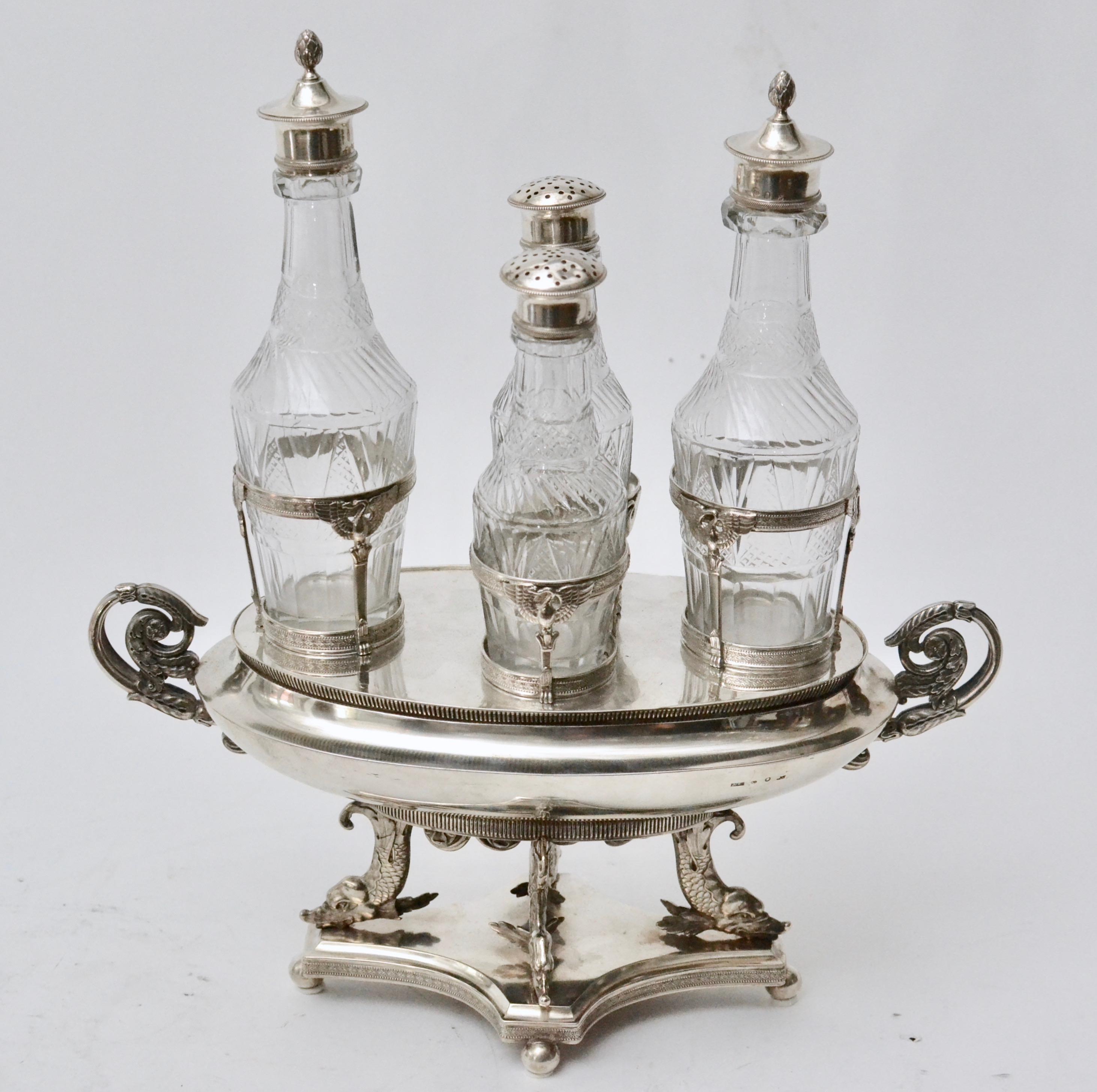 A Swedish Empire silver cruet by Anders Lindqvist, Stockholm (1789-1856). Dated 1822.