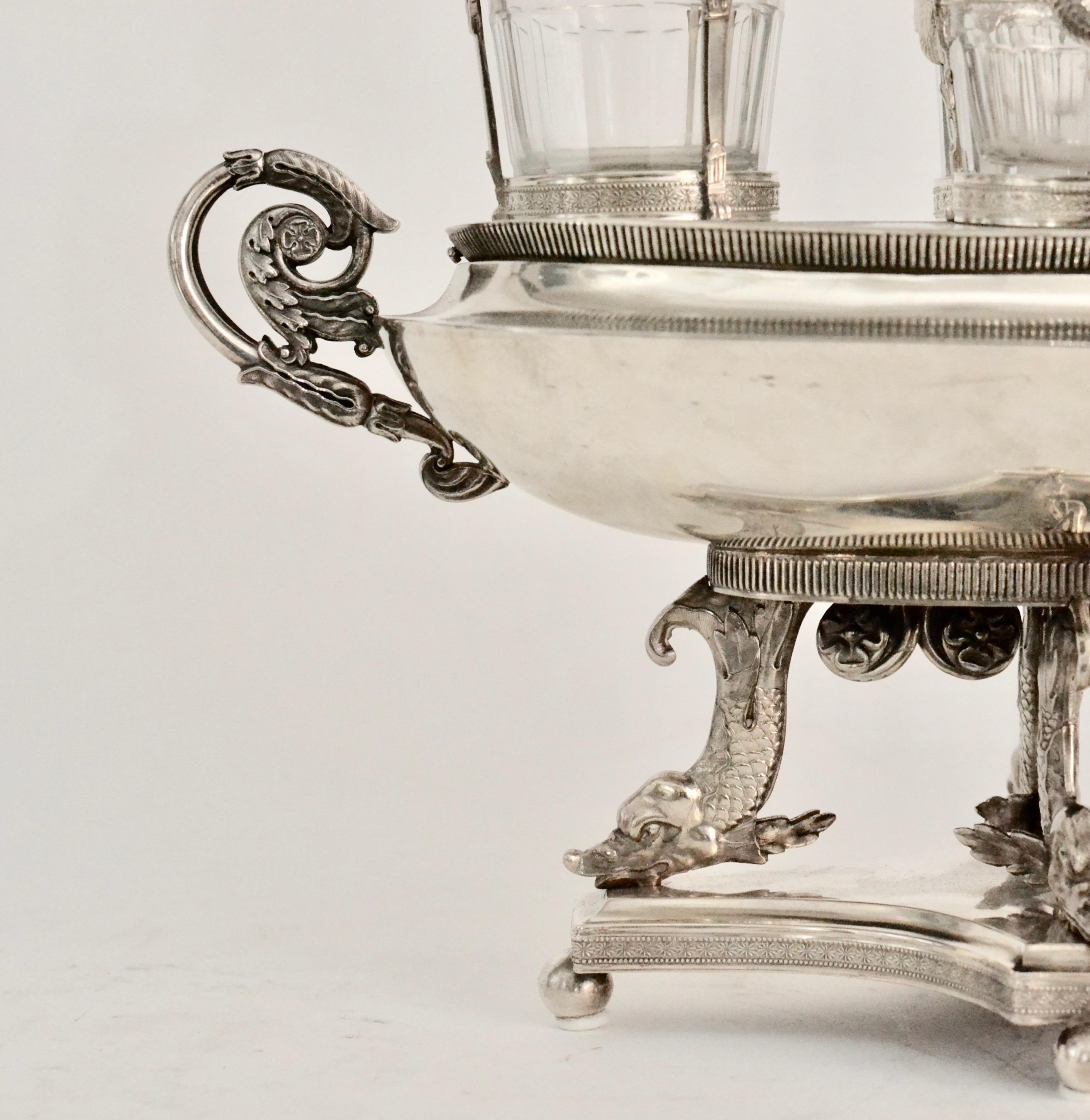Early 19th Century Swedish Empire Silver Cruet by Anders Lindqvist, Stockholm, 1822