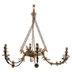 Swedish Empire Style Gilt Bronze Chandelier