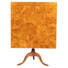Swedish Empire Tilt-Top Table in Alder Burl Veneer, Mälardalen Sweden