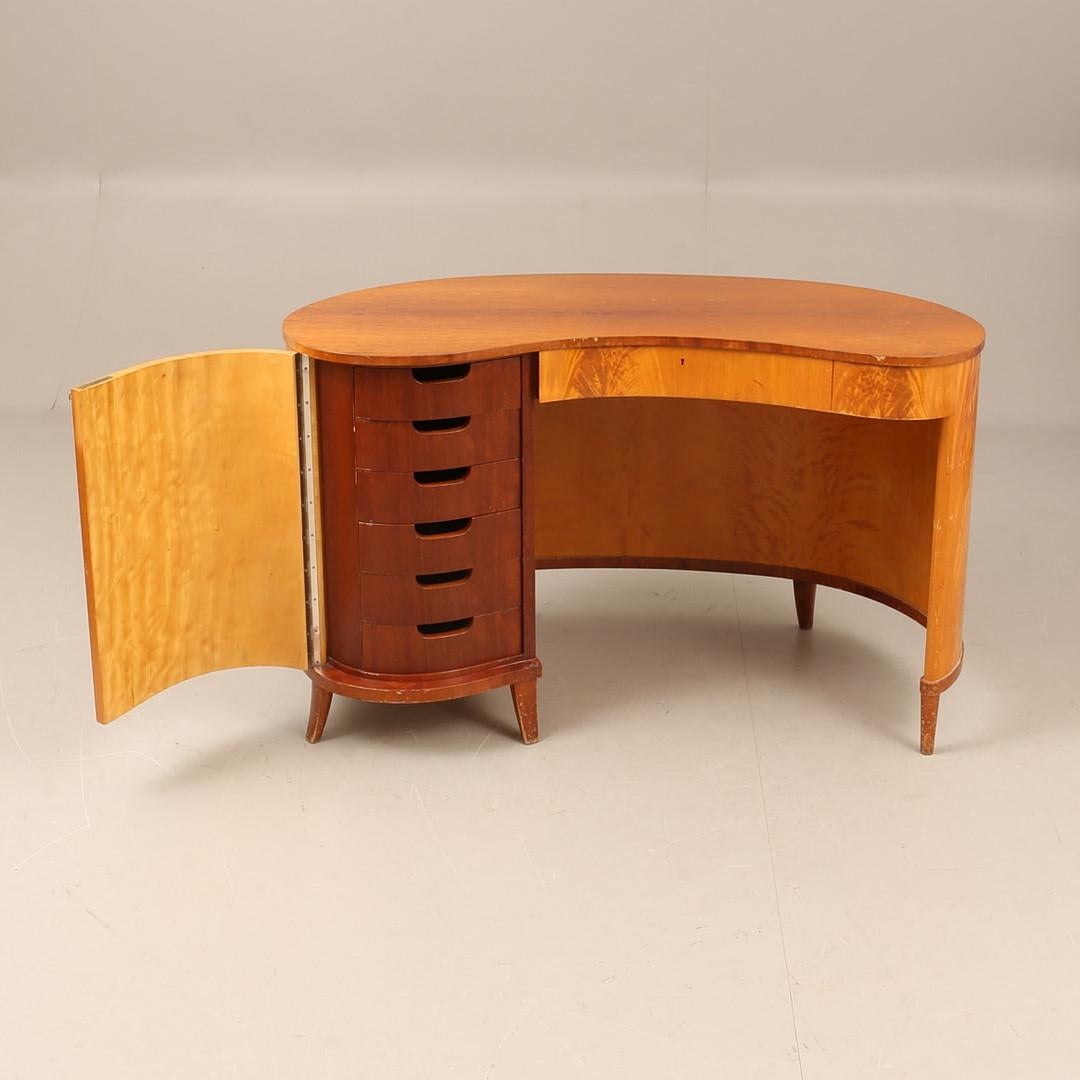 Swedish Erik Chambert art deco desk, 1940 For Sale 7