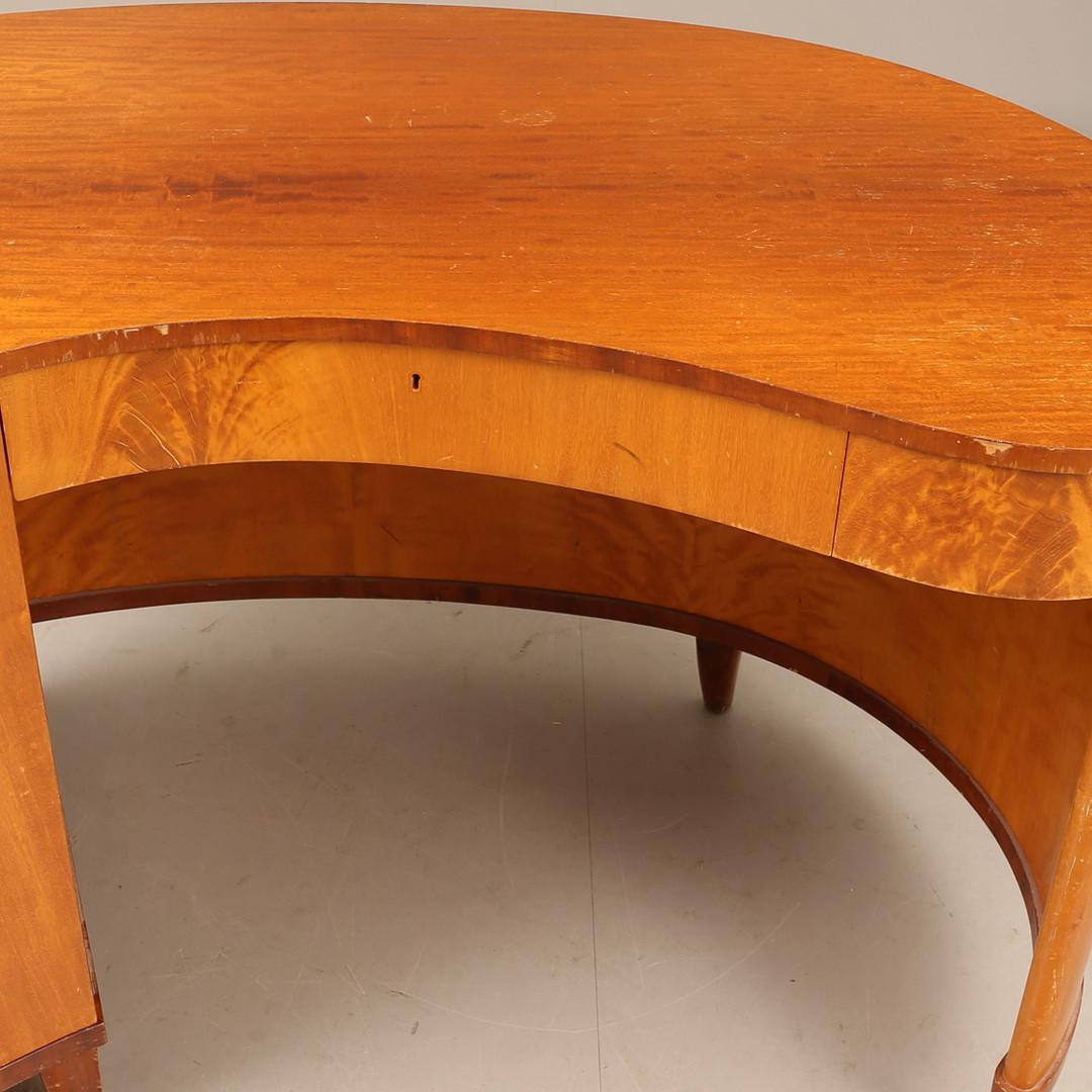Birch Swedish Erik Chambert art deco desk, 1940 For Sale