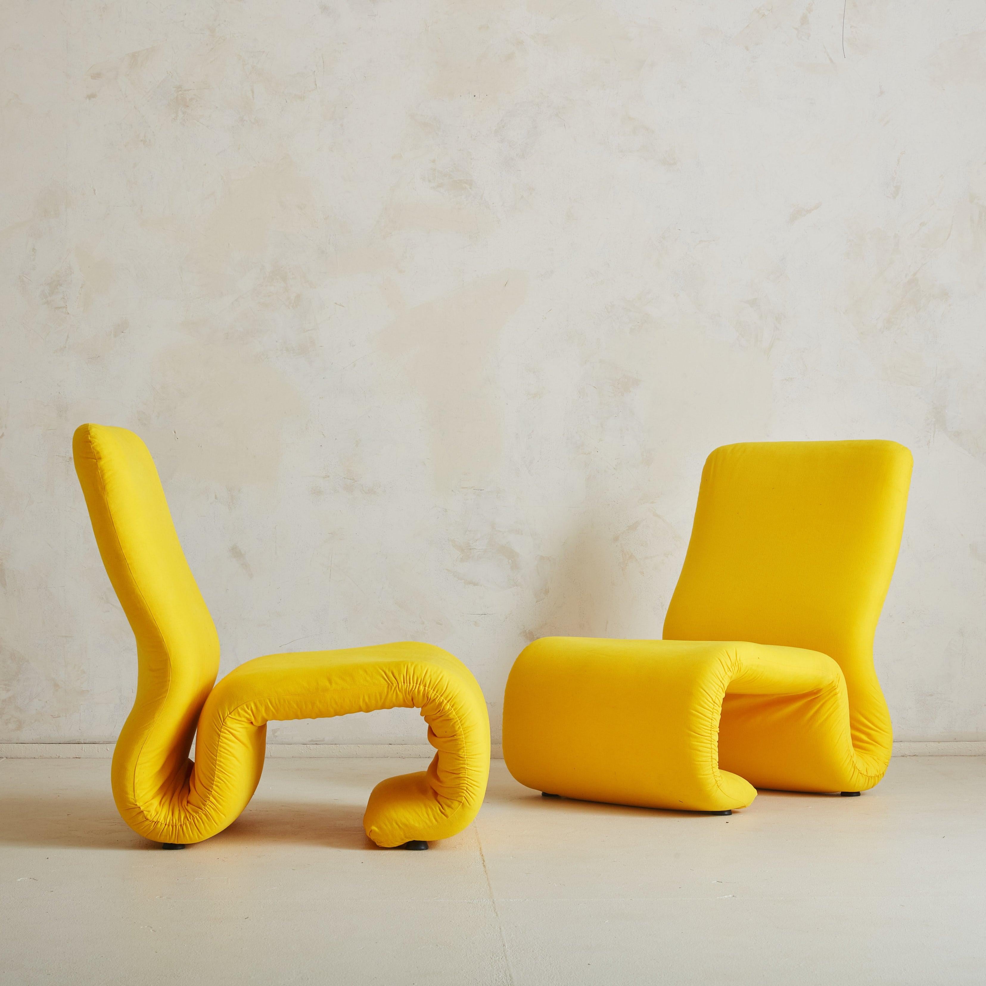 Scandinavian Modern Swedish 'Etcetera' Lounge Chair in Original Yellow Upholstery by Jan Ekselius For Sale