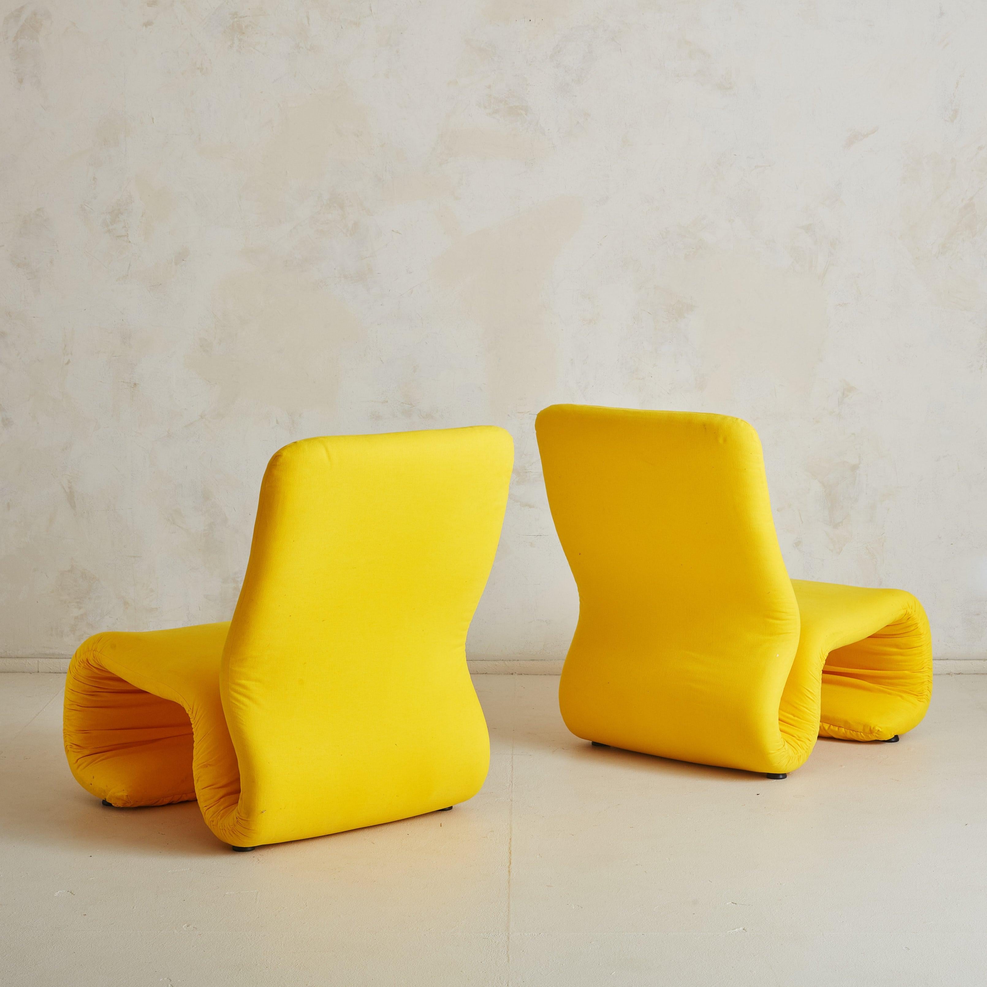 Swedish 'Etcetera' Lounge Chair in Original Yellow Upholstery by Jan Ekselius In Good Condition For Sale In Chicago, IL