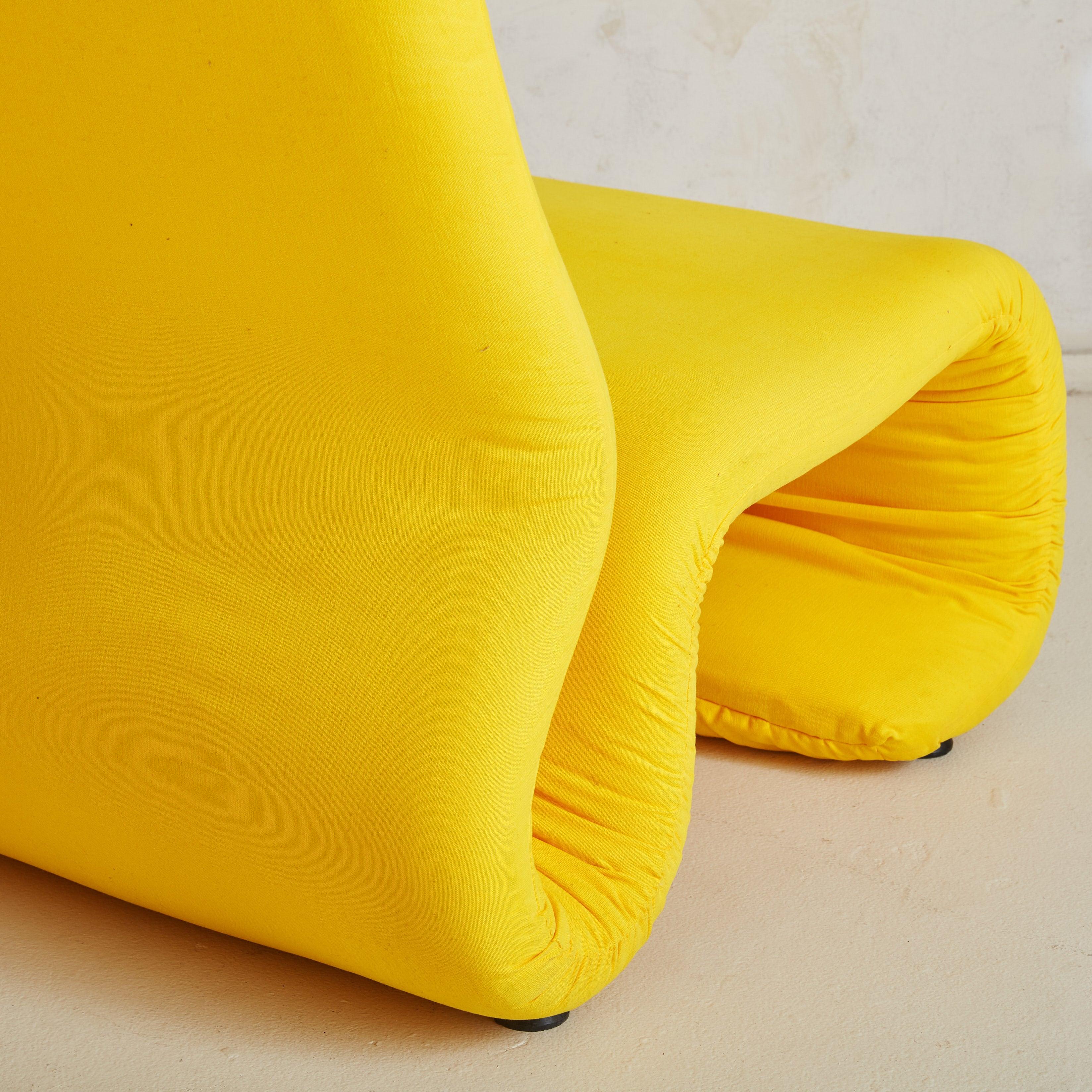 Late 20th Century Swedish 'Etcetera' Lounge Chair in Original Yellow Upholstery by Jan Ekselius For Sale