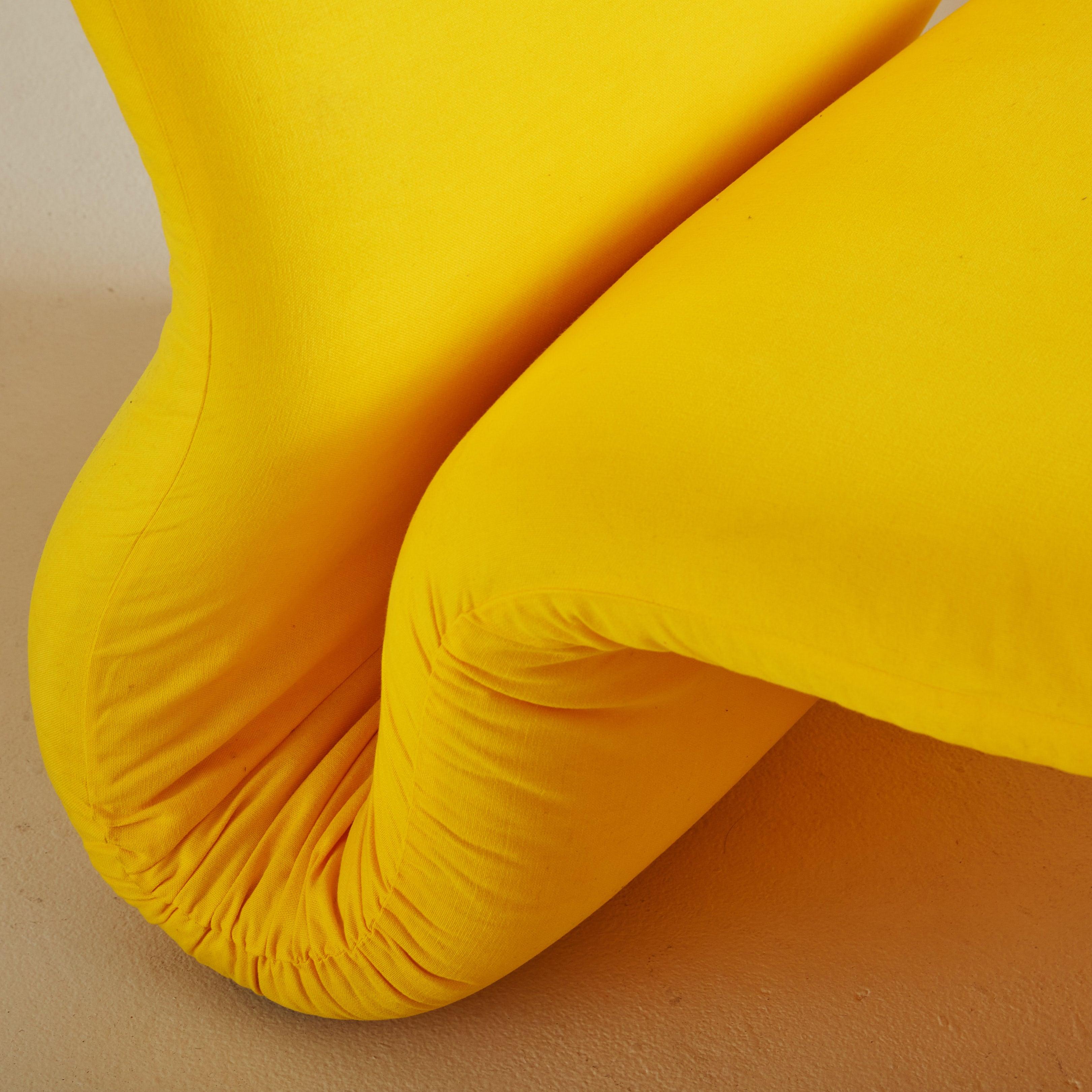 Fabric Swedish 'Etcetera' Lounge Chair in Original Yellow Upholstery by Jan Ekselius For Sale