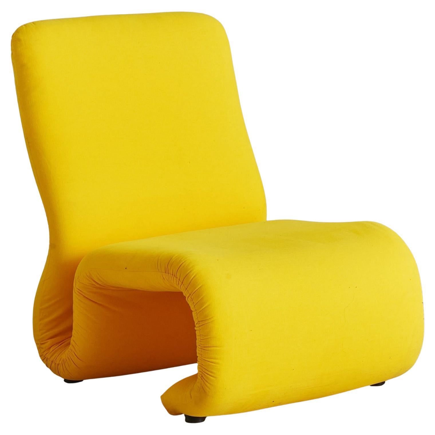 Swedish 'Etcetera' Lounge Chair in Original Yellow Upholstery by Jan Ekselius For Sale