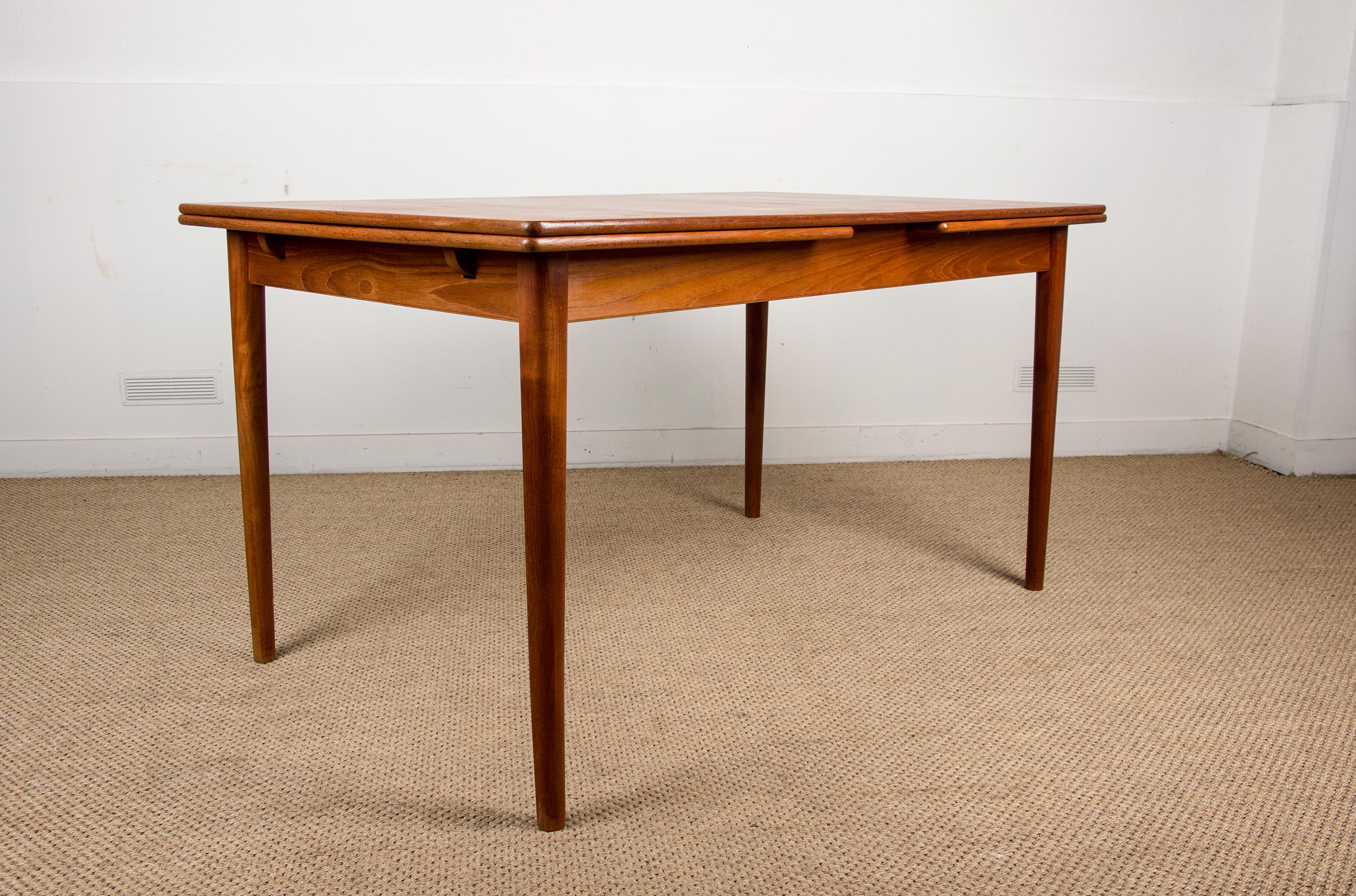 Mid-20th Century Swedish Extendable Dining Table in Teak by Nils Jonsson for Troeds