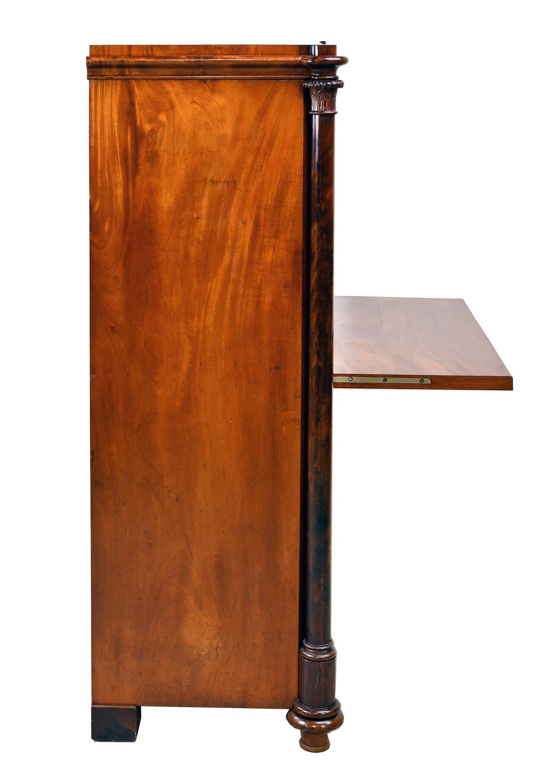 Swedish Fall-Front Secretary in West Indies Mahogany, circa 1850 5