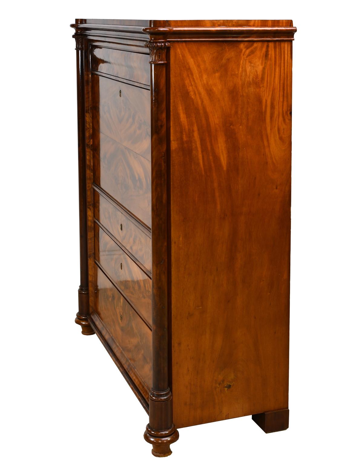 19th Century Swedish Fall-Front Secretary in West Indies Mahogany, circa 1850