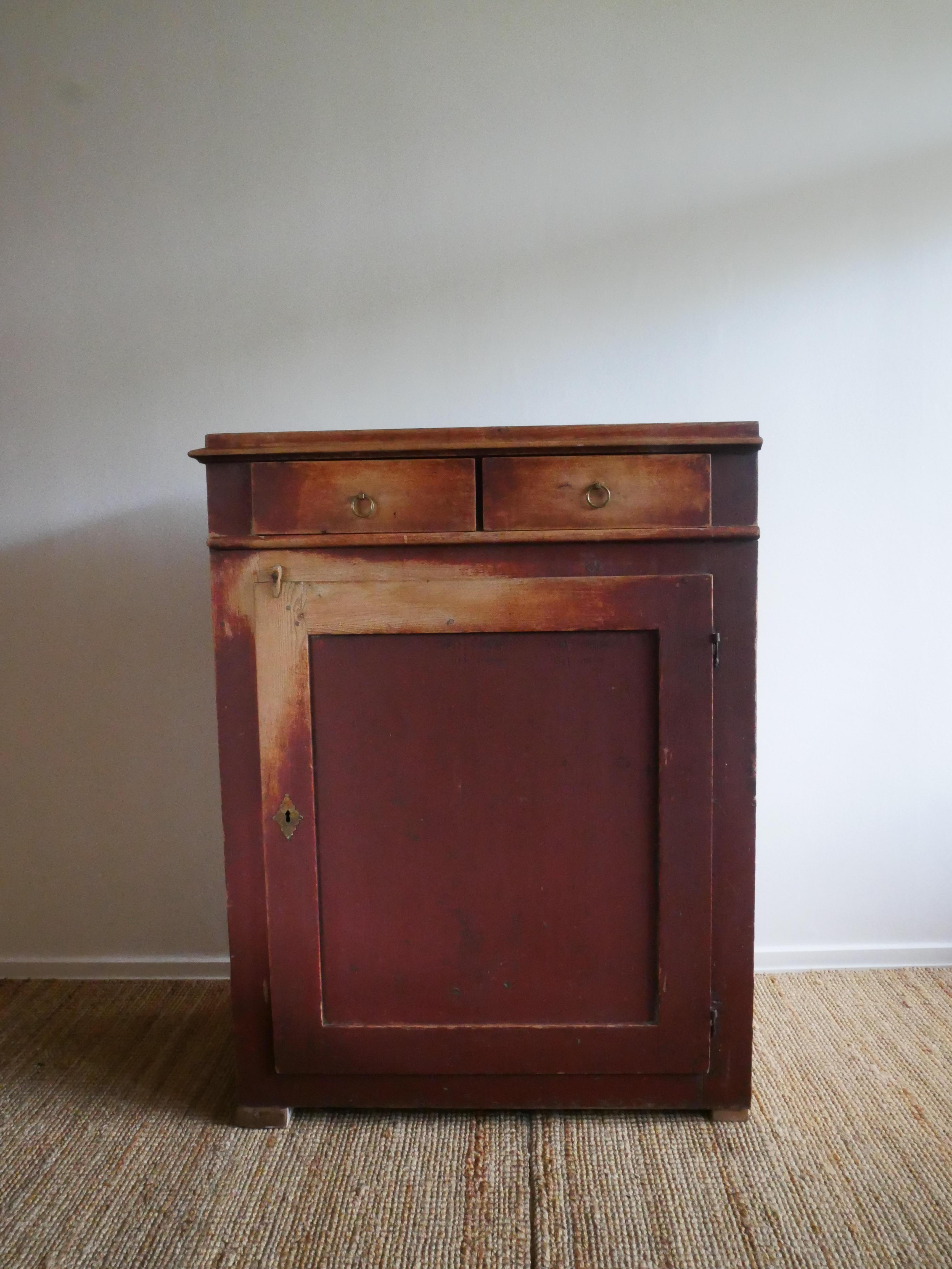 19th Century Swedish Farmers Cabinet from Jämtland in the mid-19th century For Sale