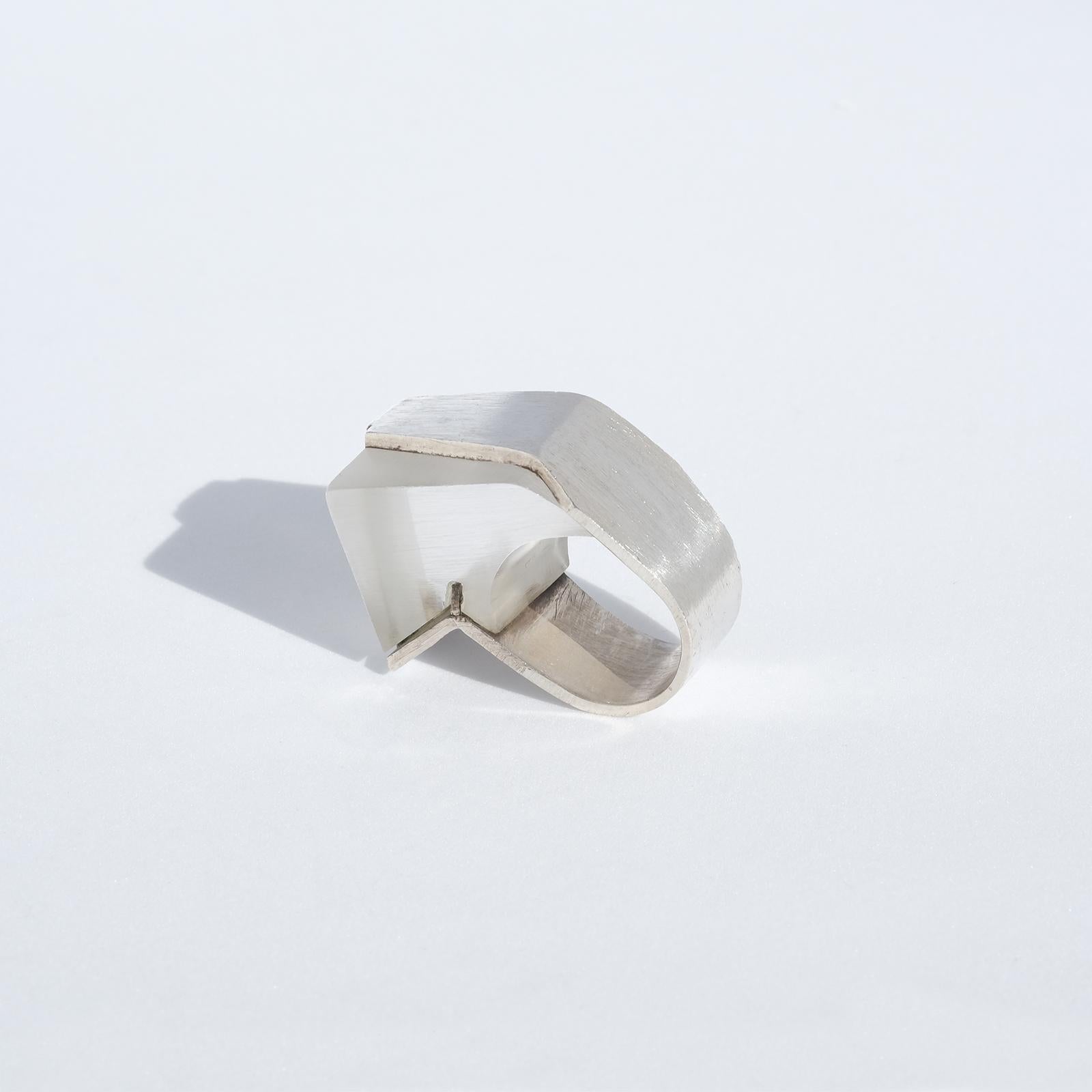 Swedish Fashion Ring Made 1972, Futuristic Design For Sale 4