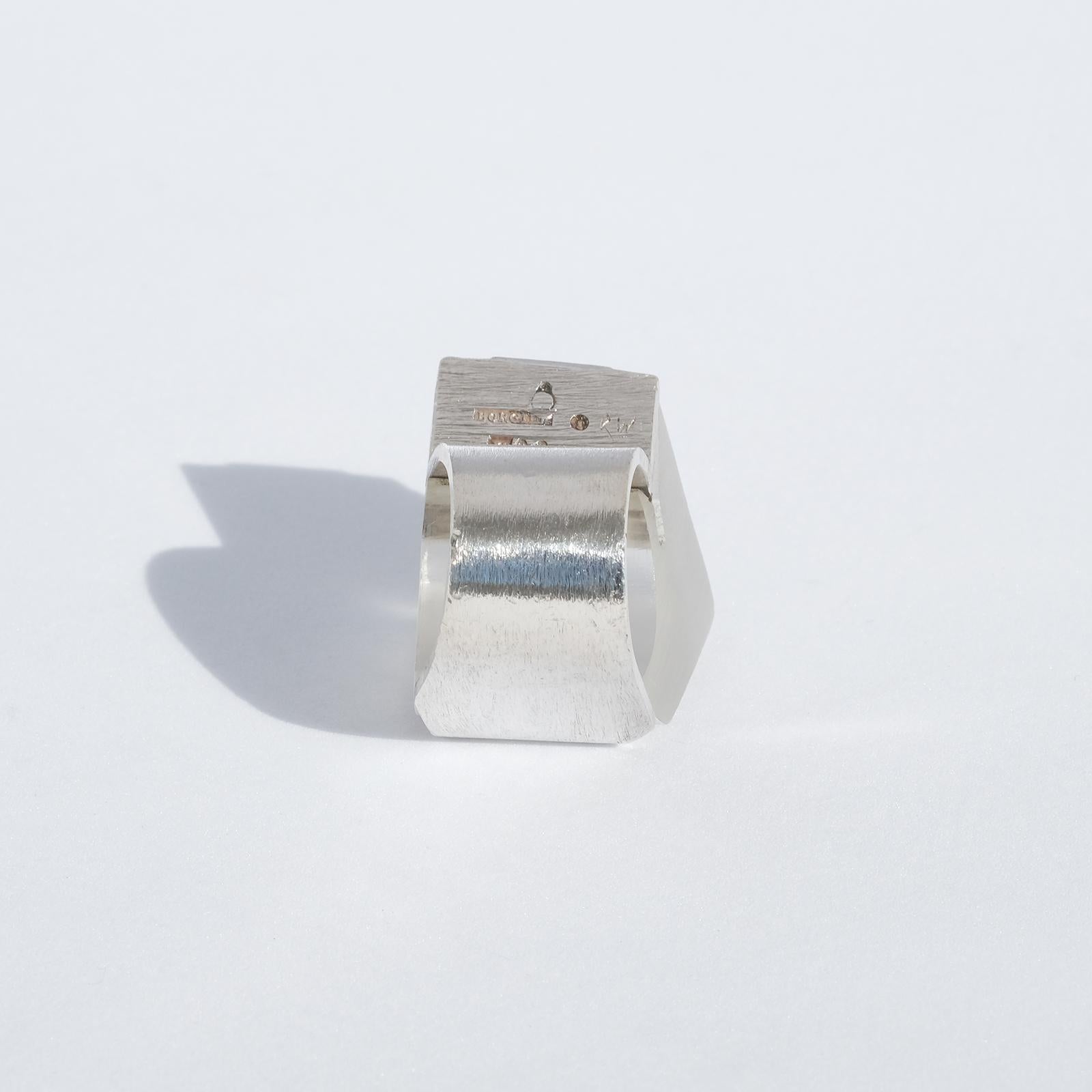 Swedish Fashion Ring Made 1972, Futuristic Design For Sale 1