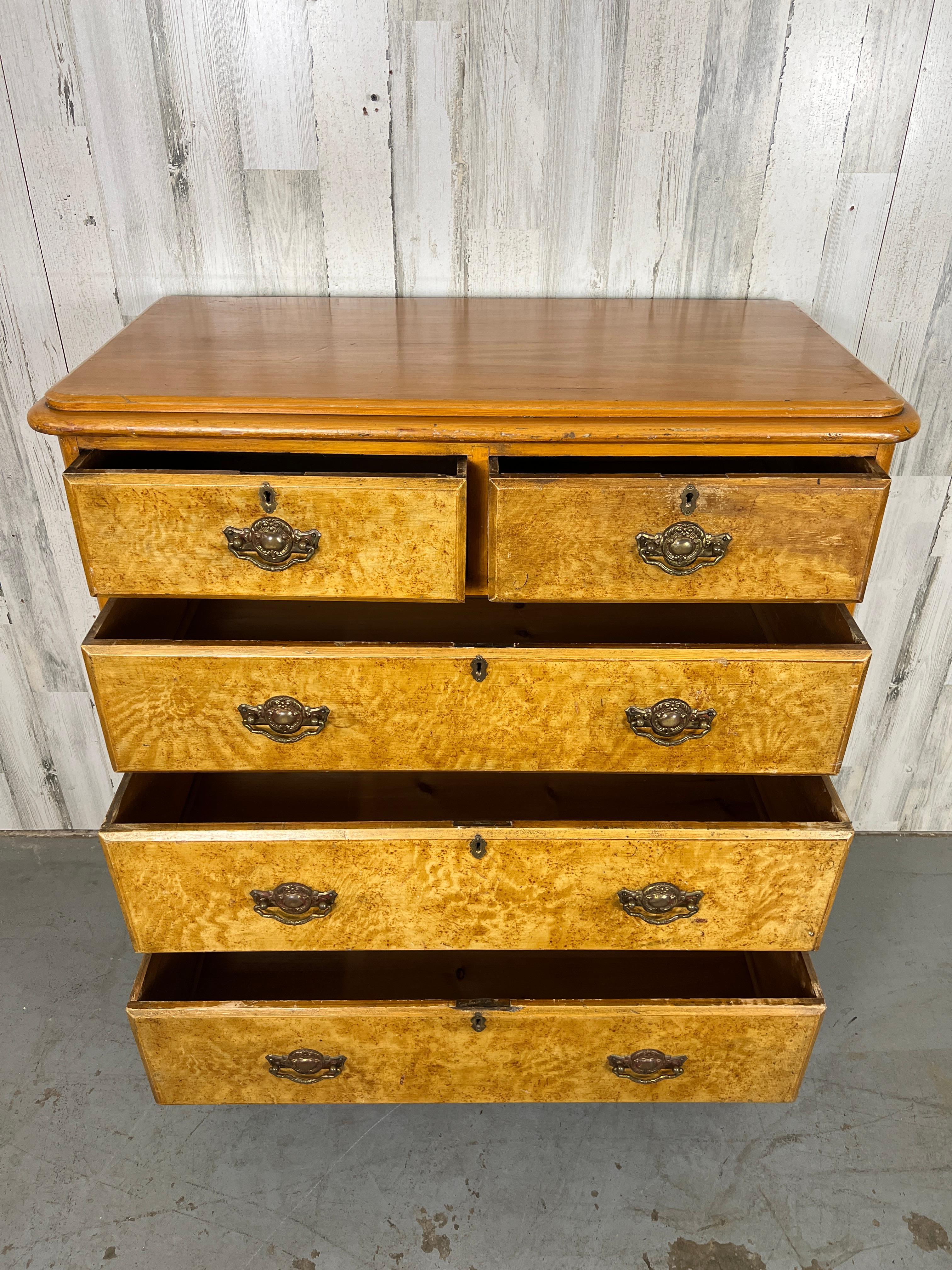 Swedish Faux Painted Grain Chest of Drawers For Sale 12