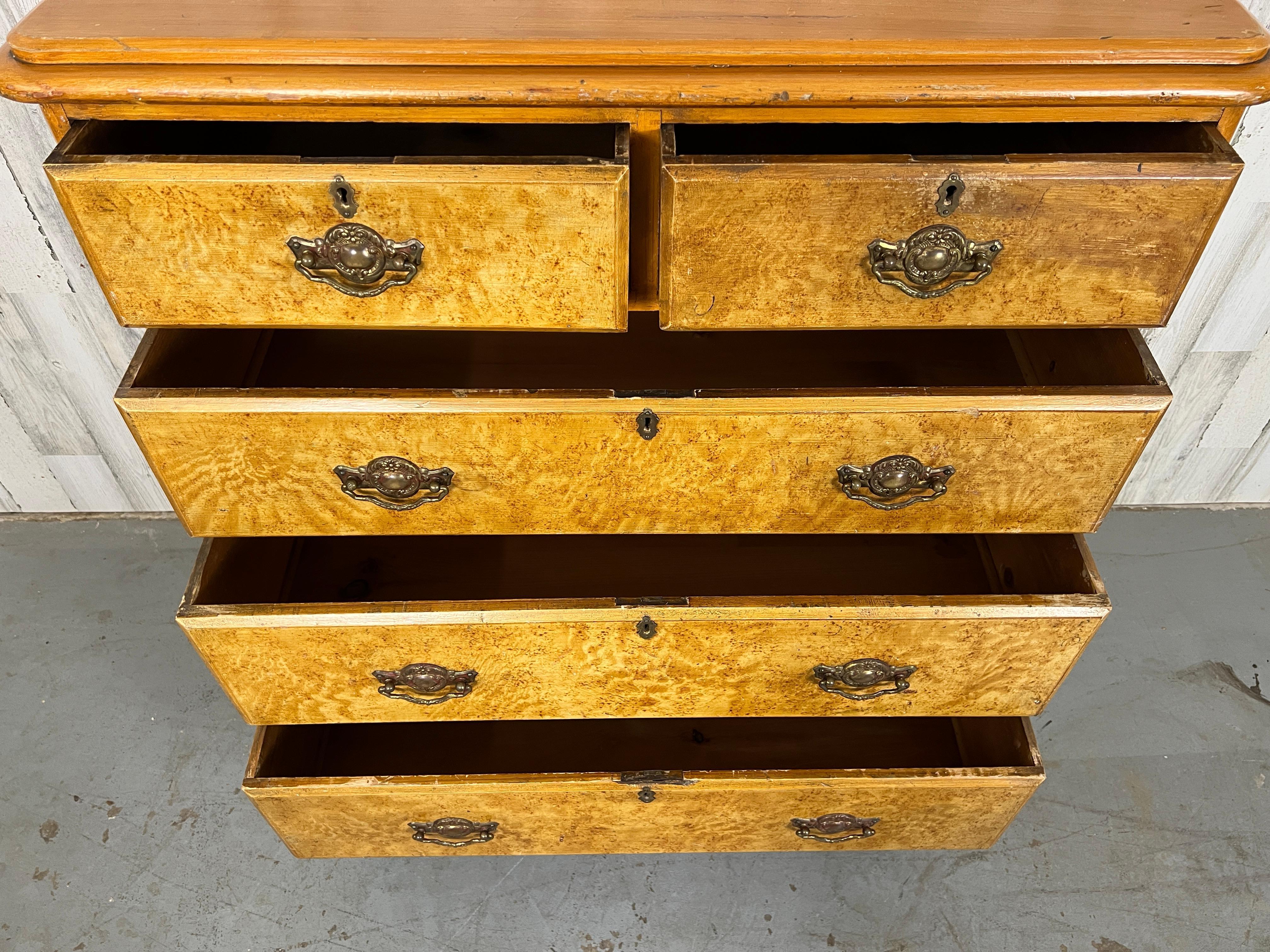 Swedish Faux Painted Grain Chest of Drawers For Sale 15