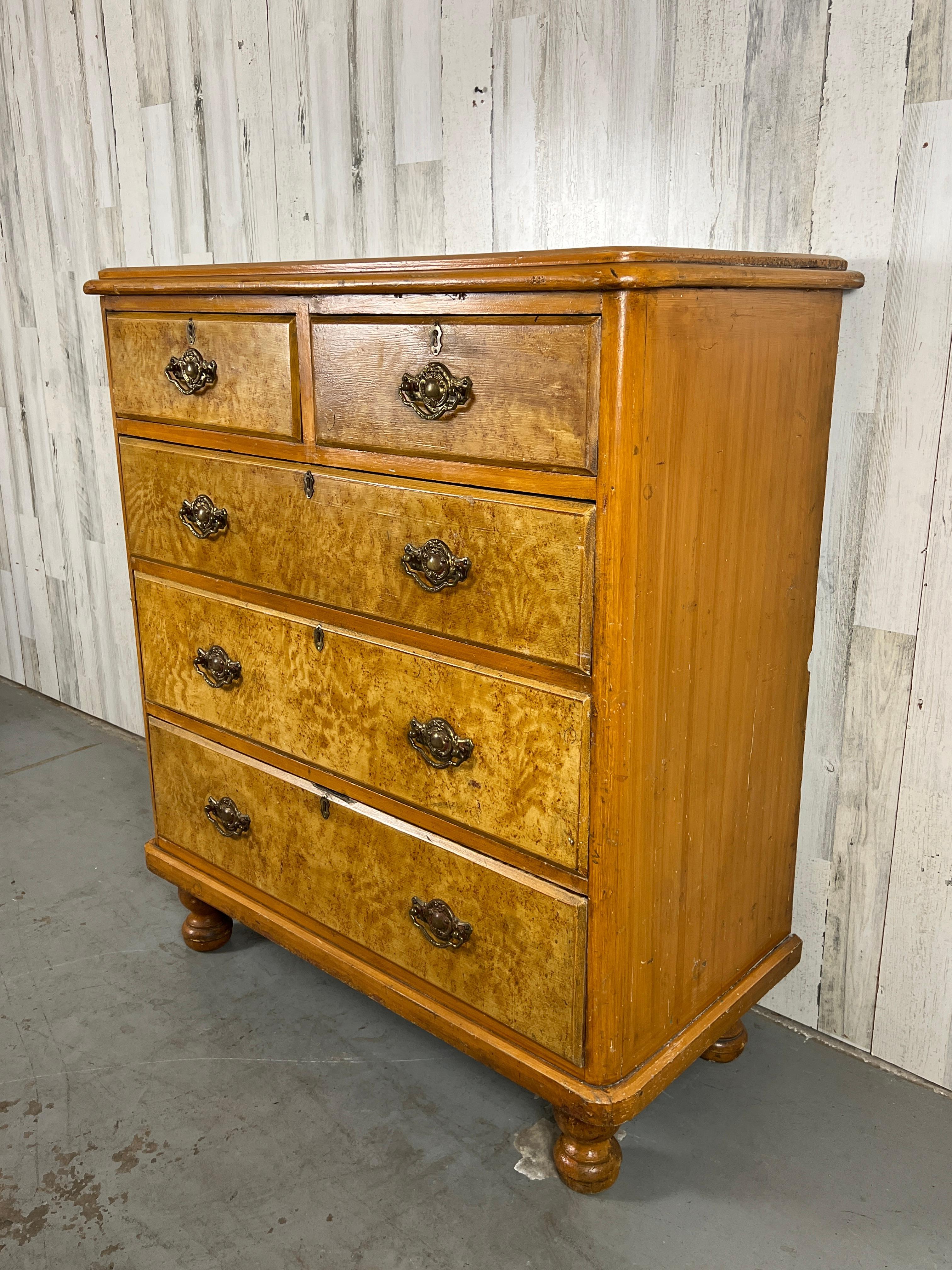19th Century Swedish Faux Painted Grain Chest of Drawers For Sale