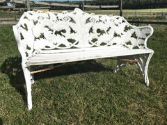 Swedish Fern Pattern Cast Aluminum Garden Sofa Garden Bench Art Nouveau Style