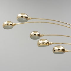 Swedish Five Arms Brass and Marble Floor Lamp from Ateljé Lyktan