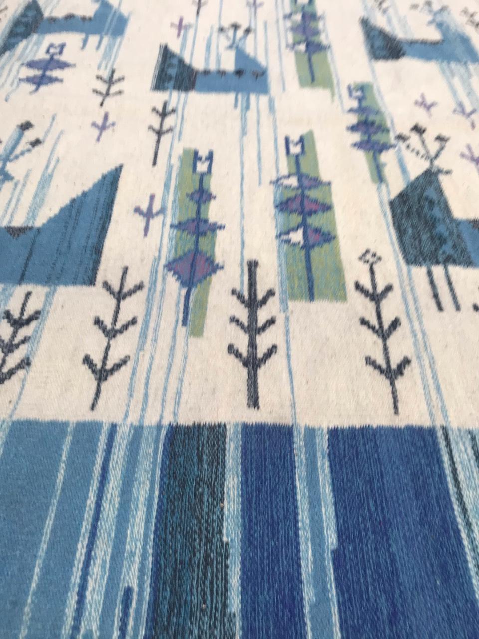 20th Century Swedish Flat Rug Tapestry